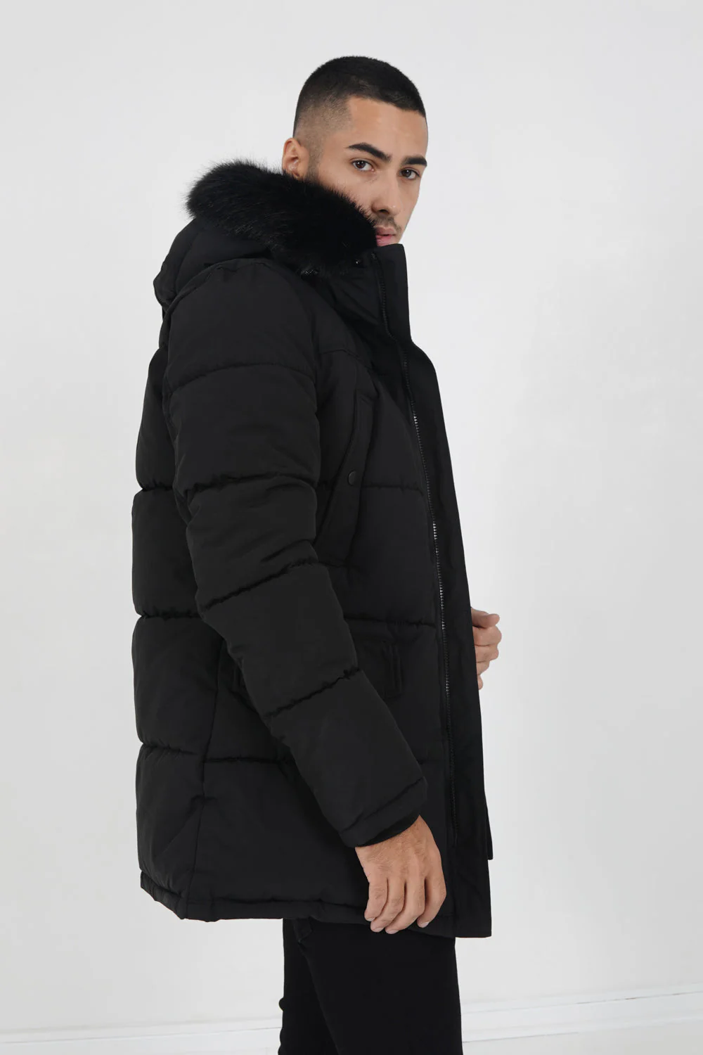 Parka fourrure déperlante Noir - Image 4