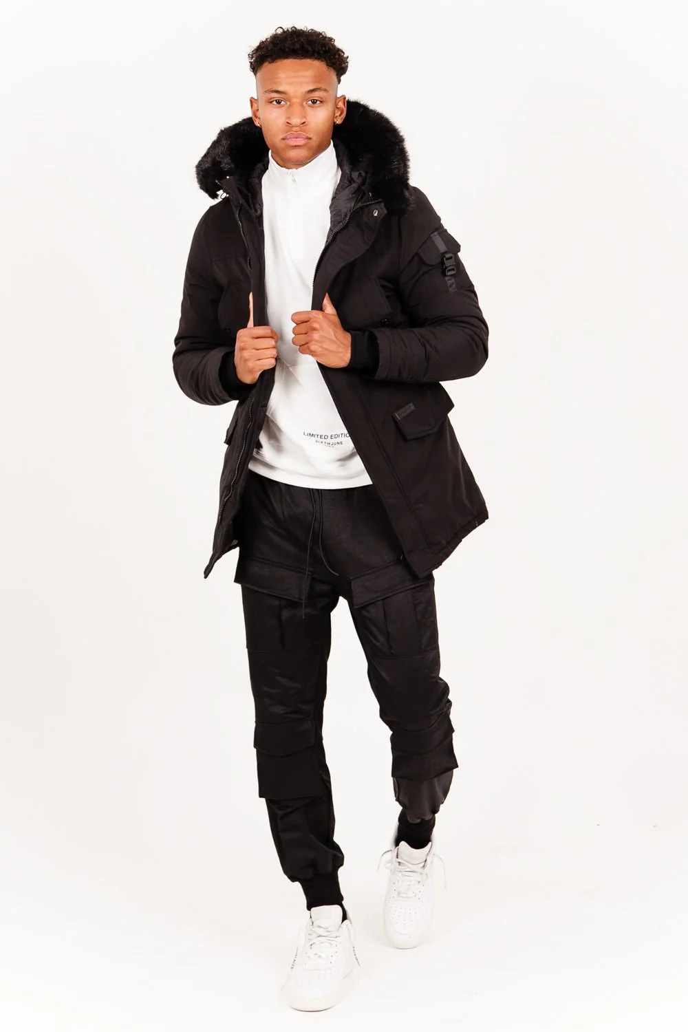 Parka fourrure déperlante Noir - Image 2