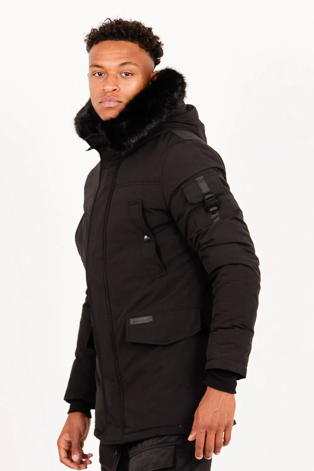 Parka fourrure déperlante Noir - Image 3
