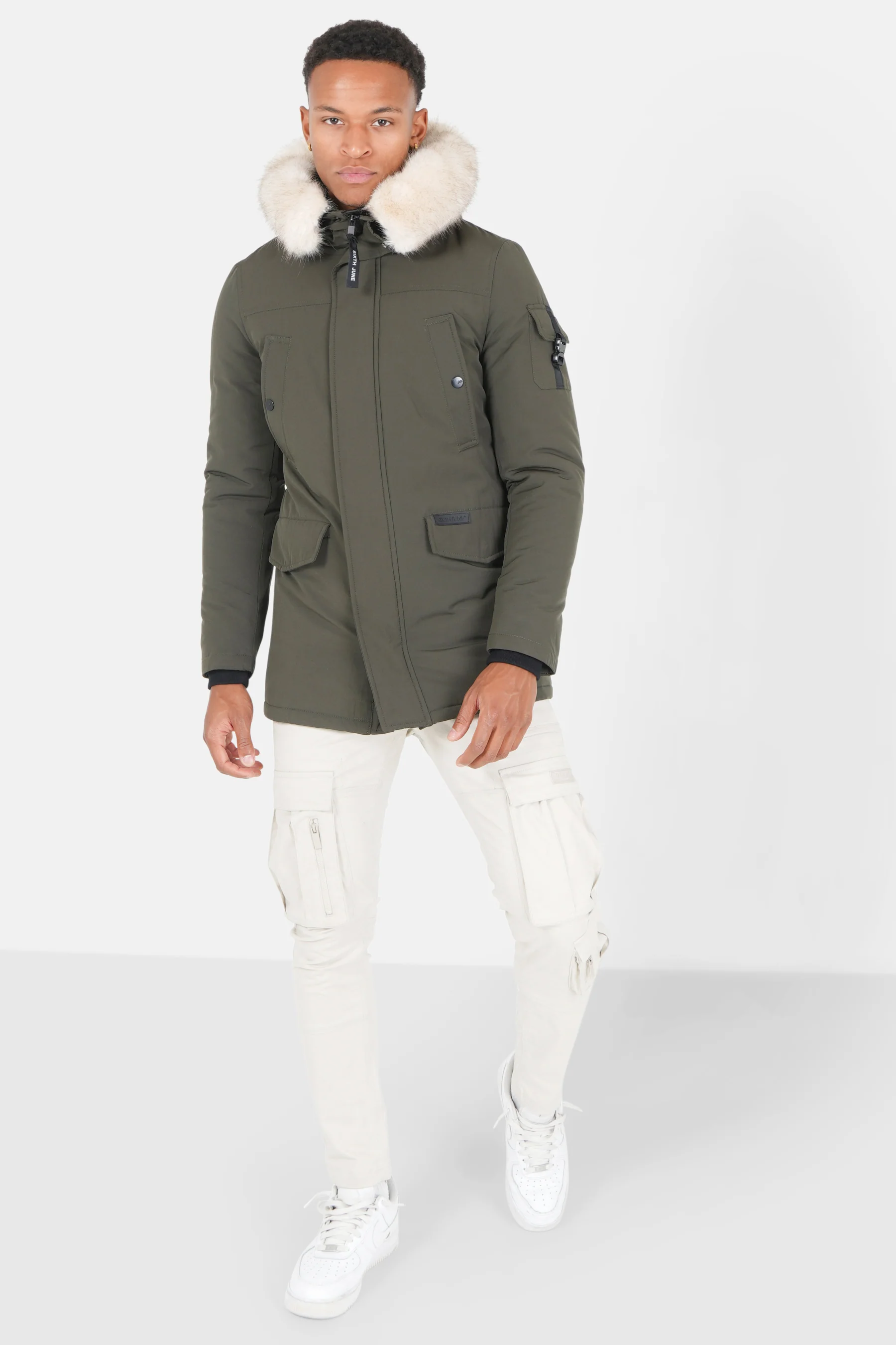 Parka fourrure déperlante Vert kaki - Image 2