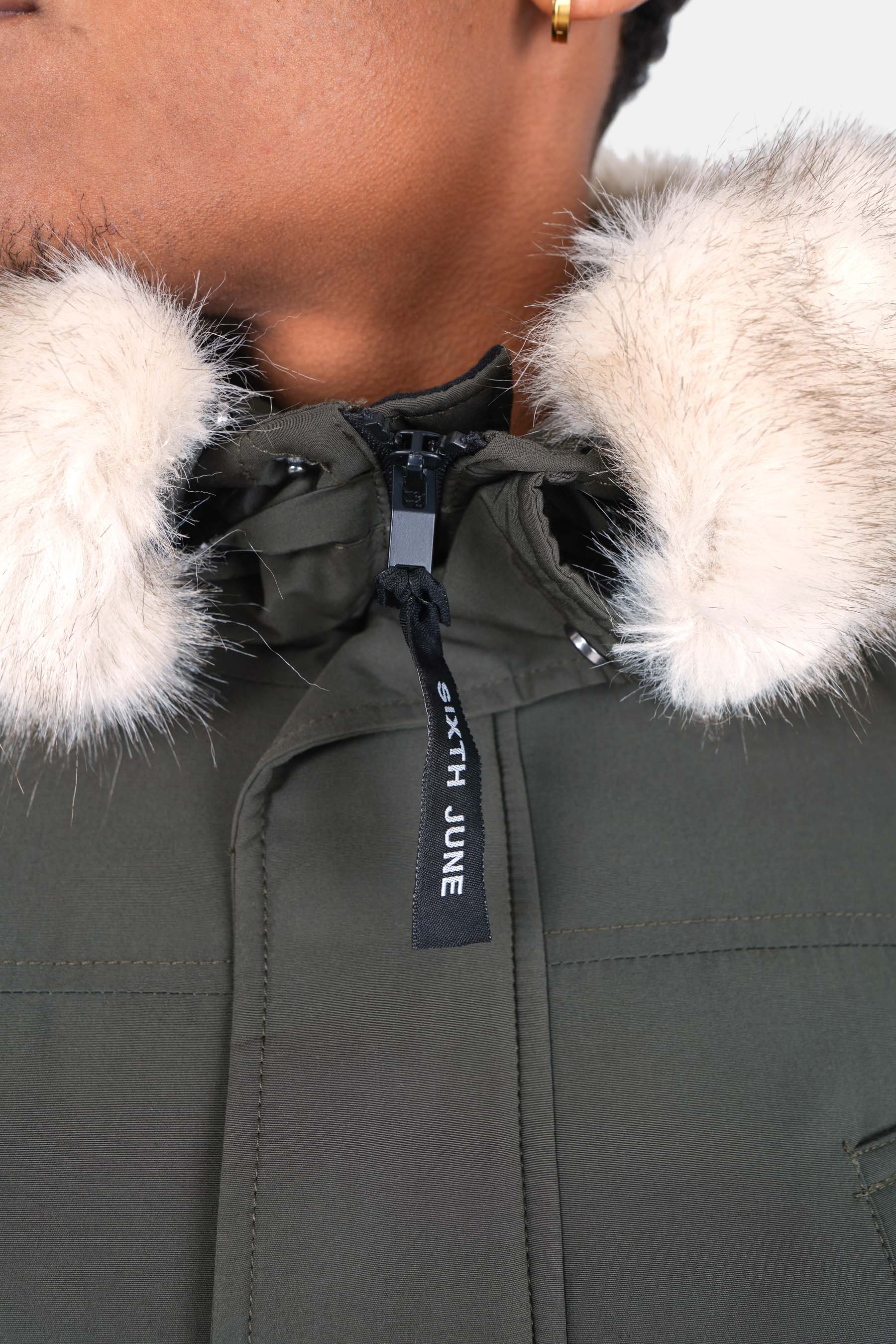 Parka fourrure déperlante Vert kaki - Image 3