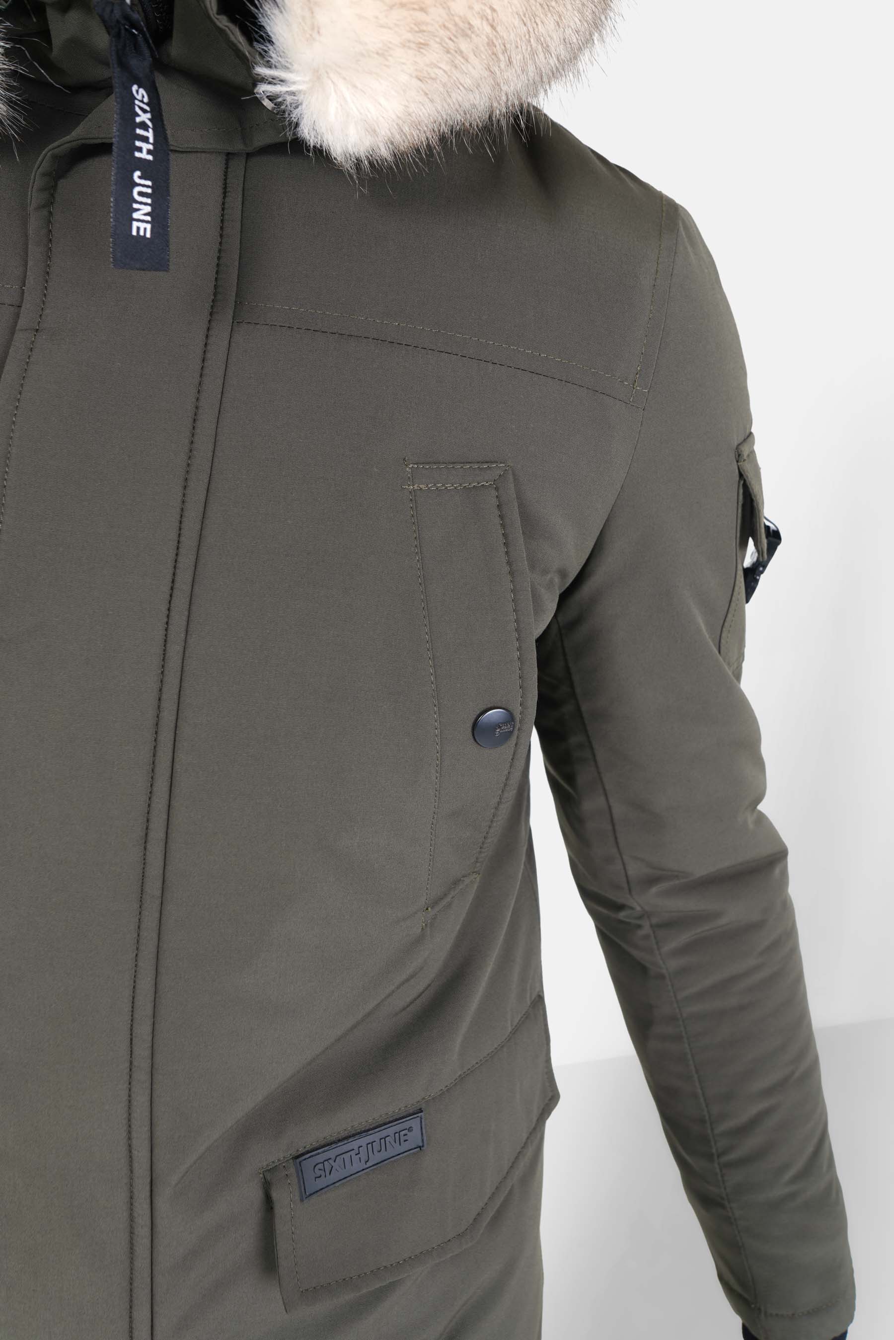 Parka fourrure déperlante Vert kaki - Image 4