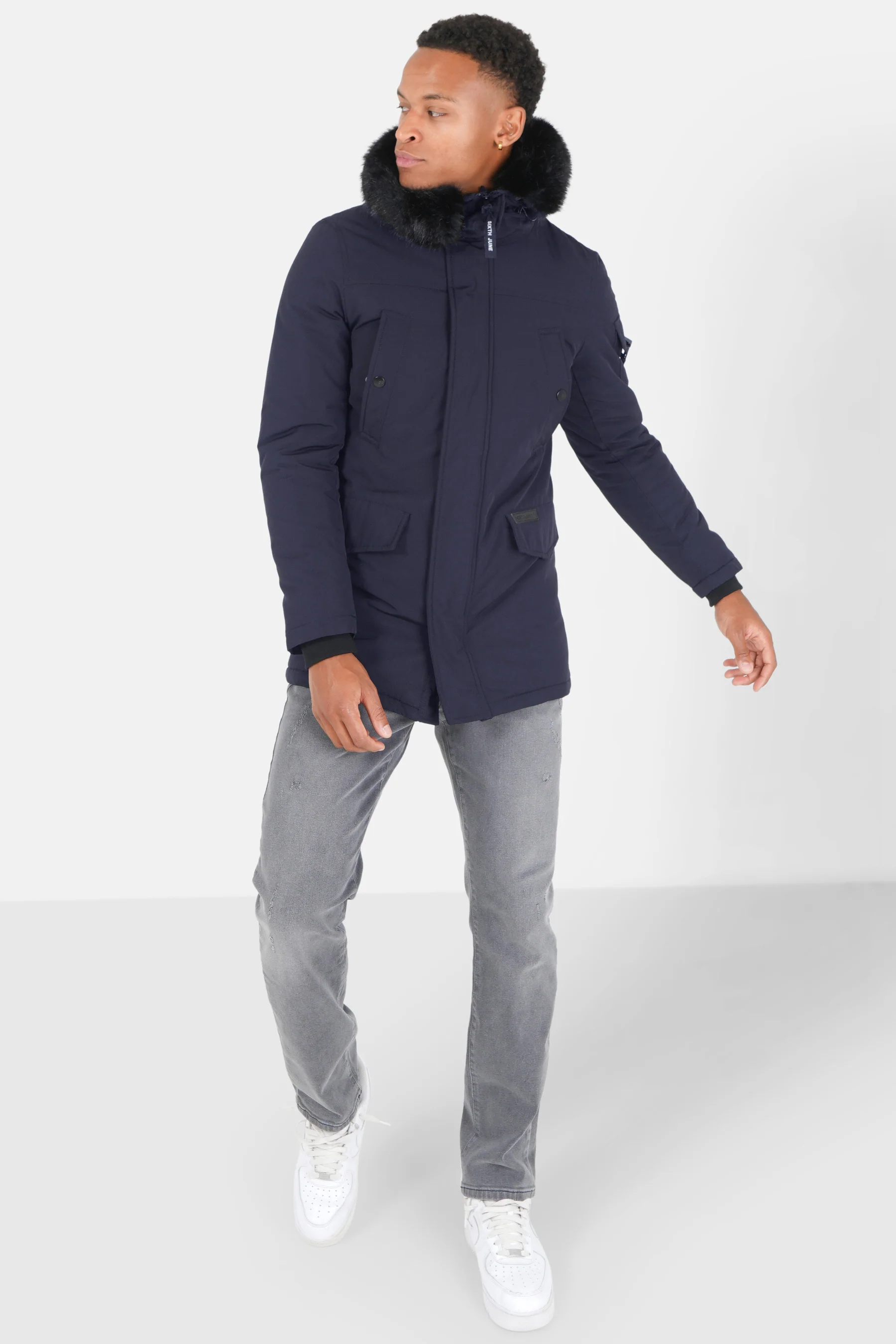 Parka fourrure déperlante Bleu foncé - Image 2