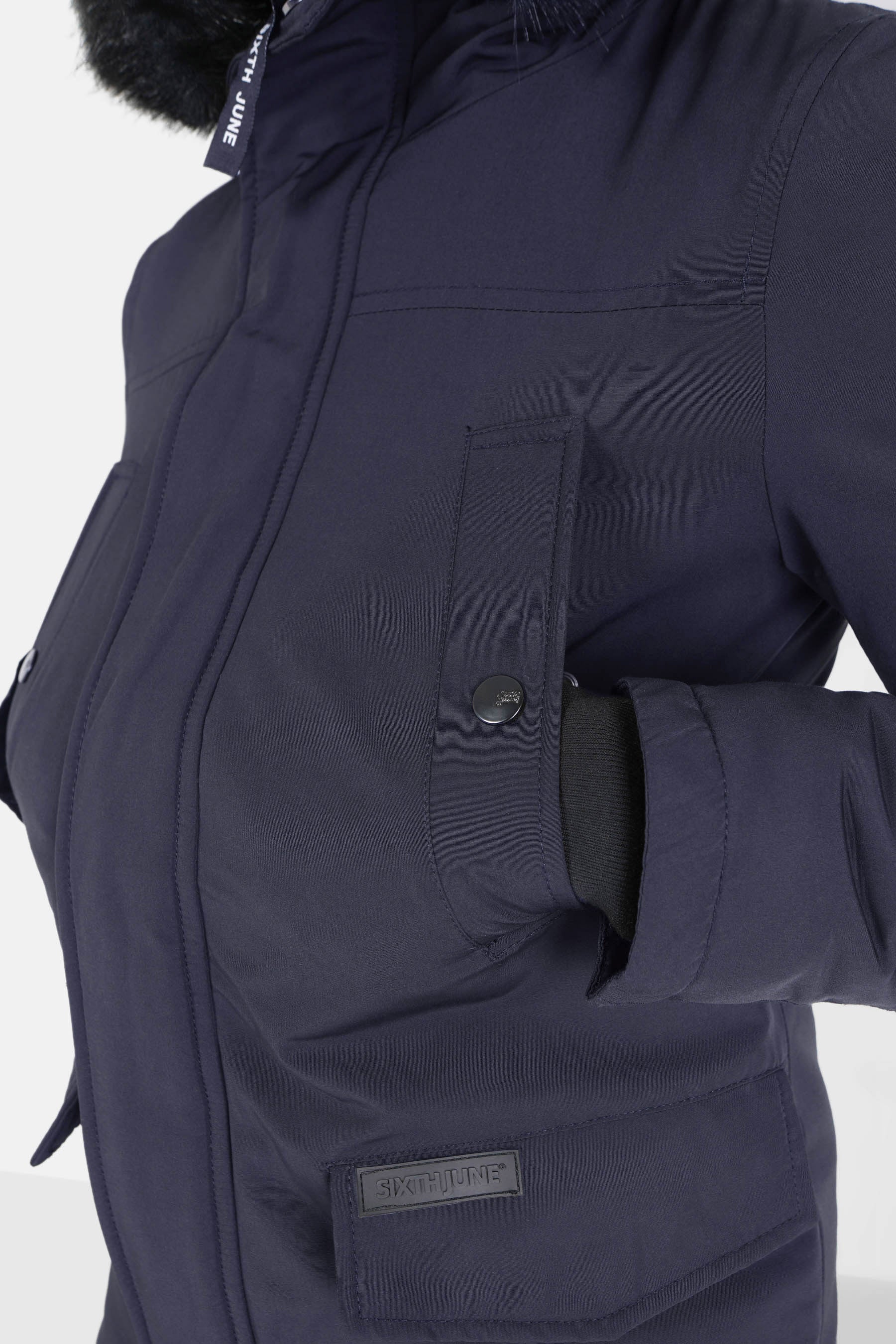 Parka fourrure déperlante Bleu foncé - Image 3