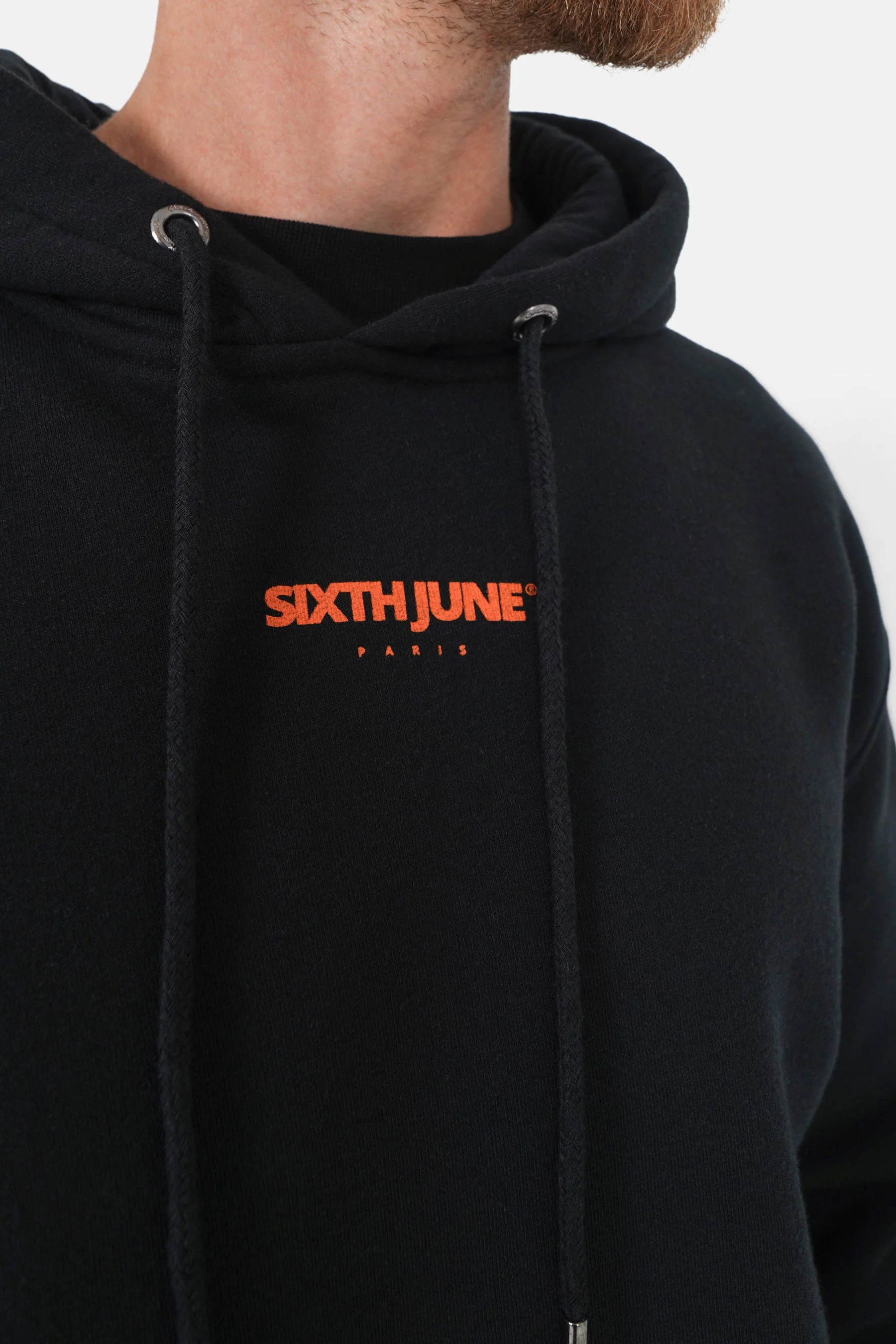 Sweatshirt capuche imprimé relief Noir - Image 3