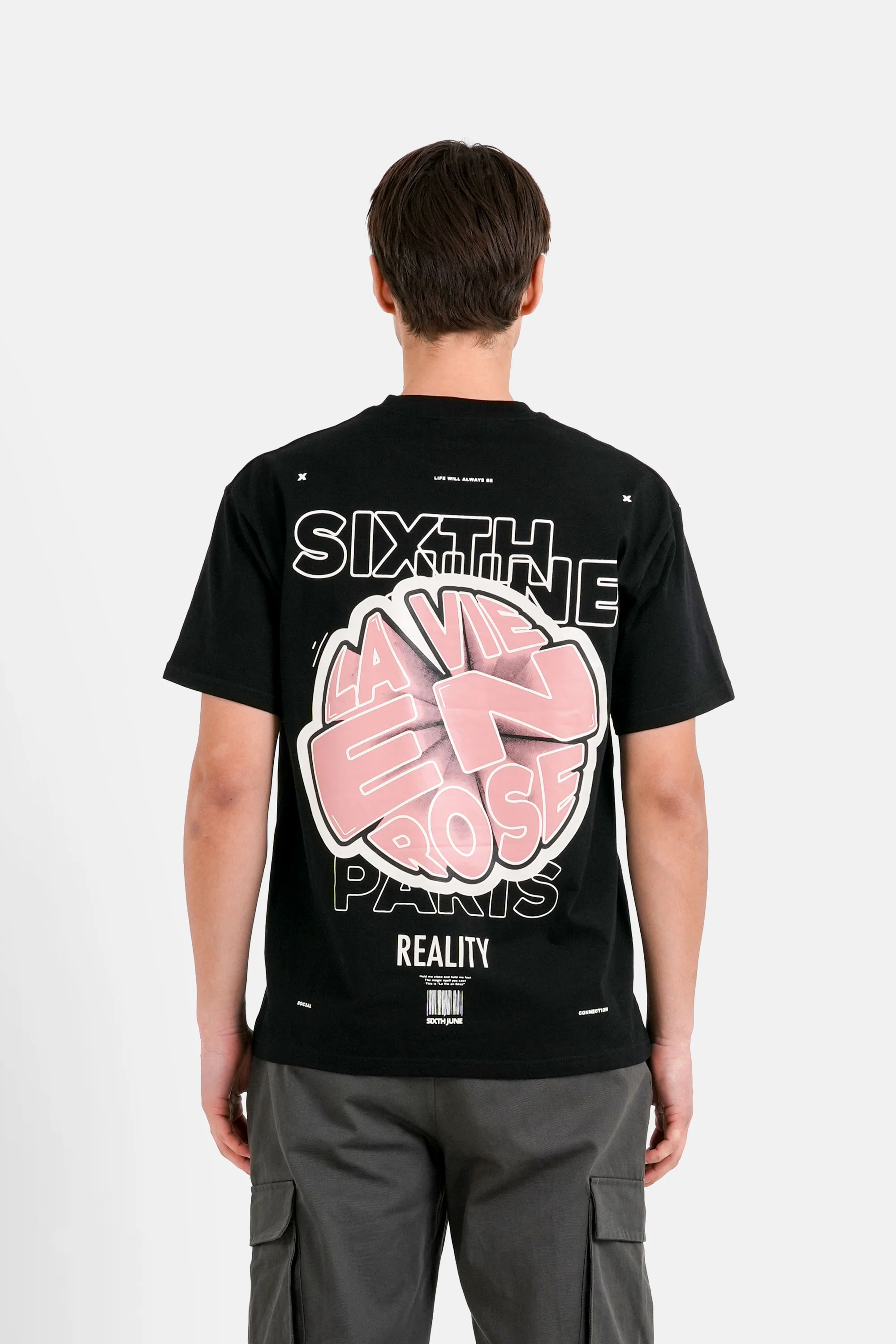 T-shirt graphique dos Noir - Image 3