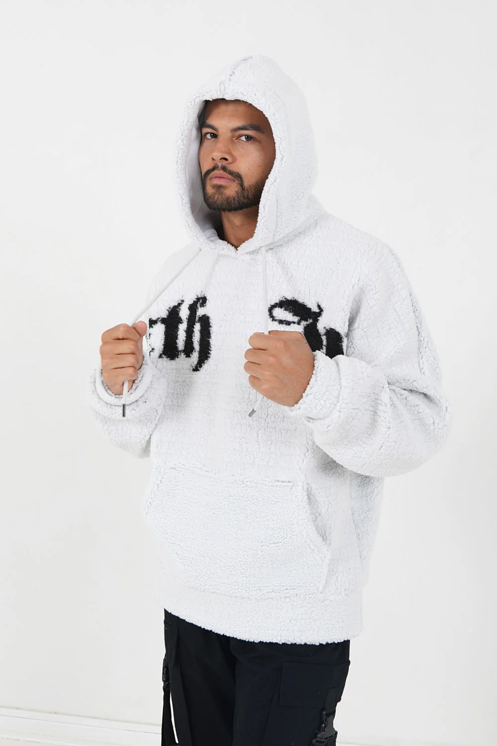 Sweat capuche sherpa oversized Gris - Image 3