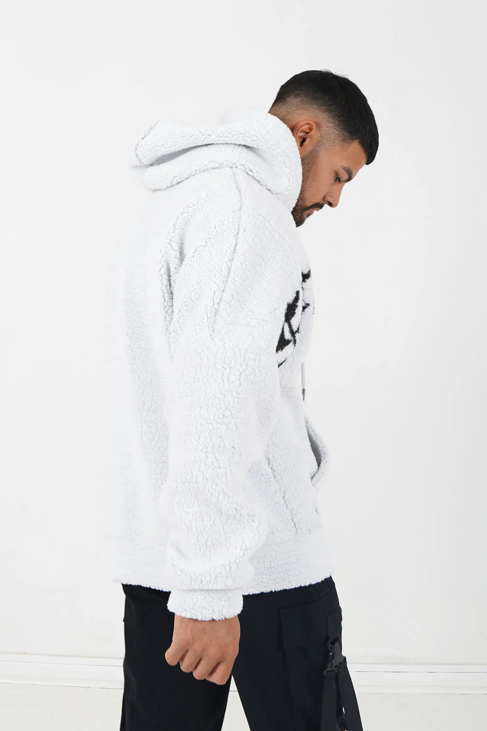 Sweat capuche sherpa oversized Gris - Image 4