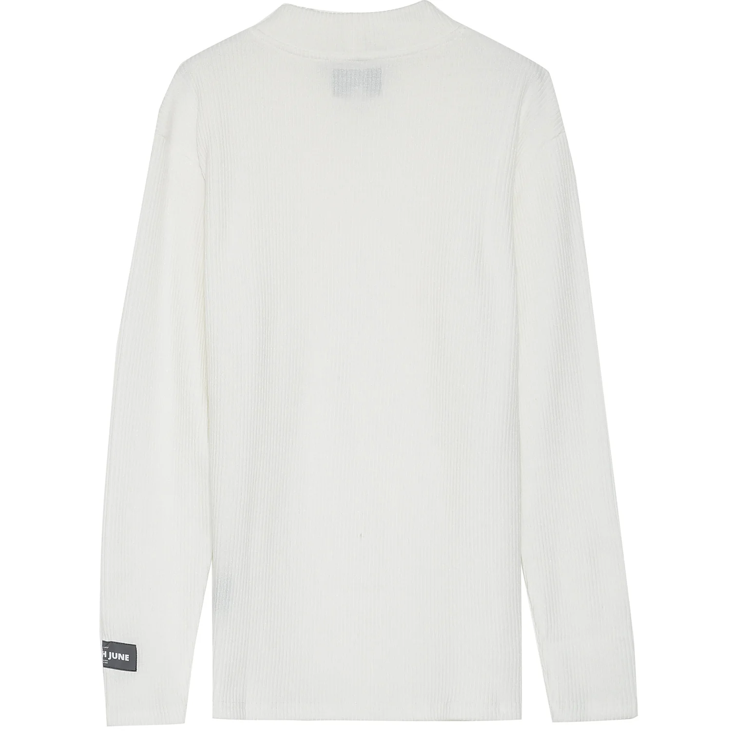 T-shirt col montant côtelé blanc - Image 7