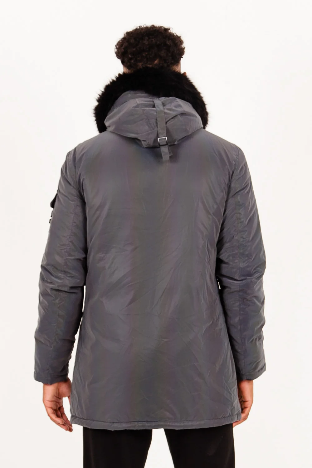 Parka iridiscente fourrure noir - Image 6