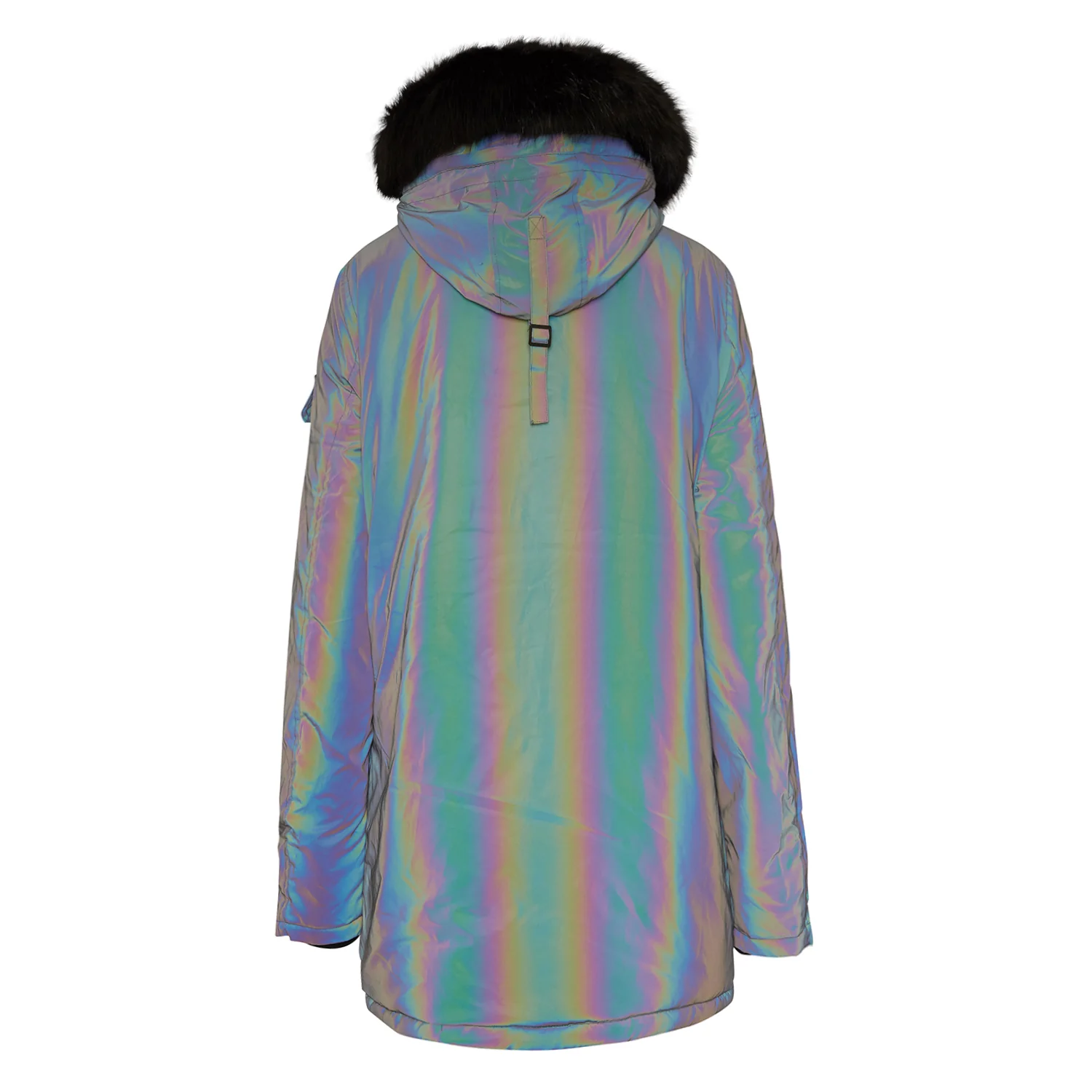 Parka iridiscente fourrure noir - Image 8