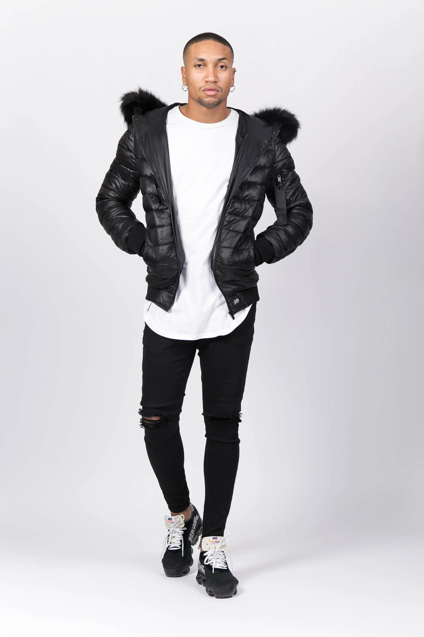 Doudoune courte regular fit noire - Image 7