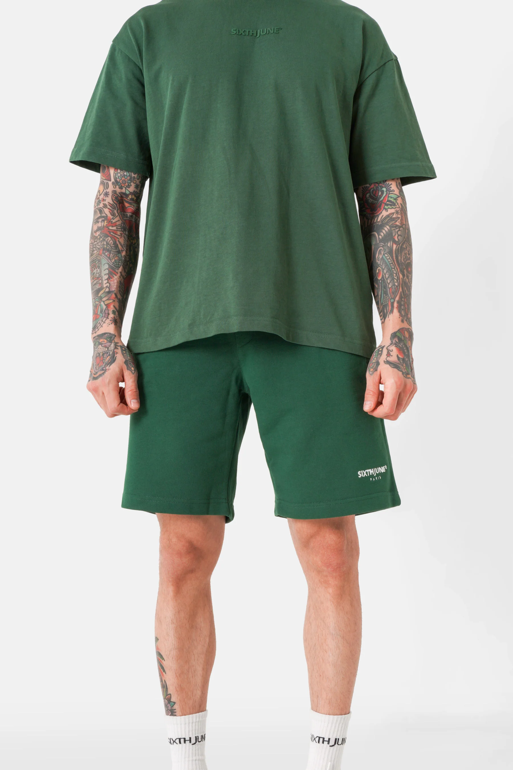 Short soft logo brodé Vert foncé