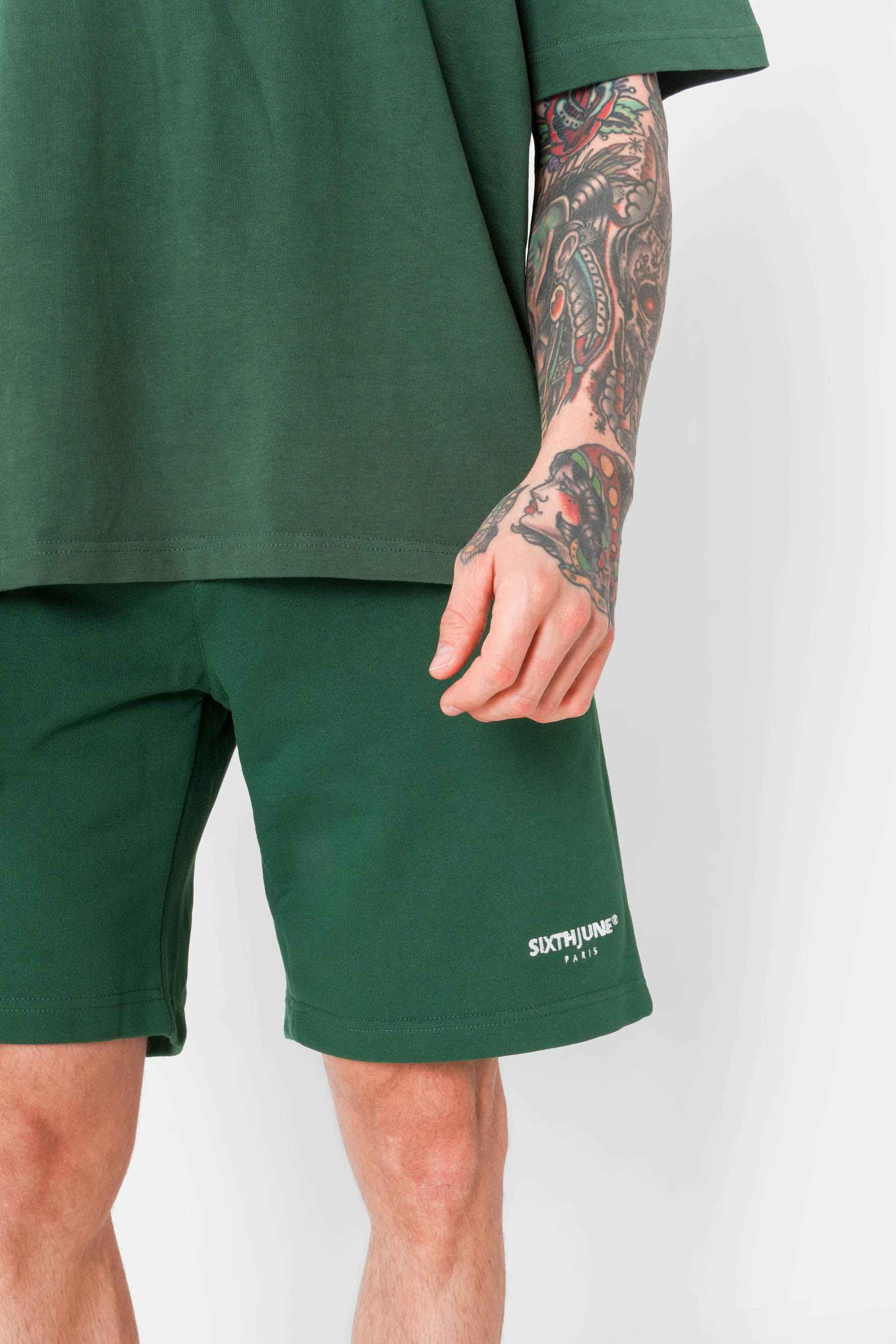 Short soft logo brodé Vert foncé - Image 3