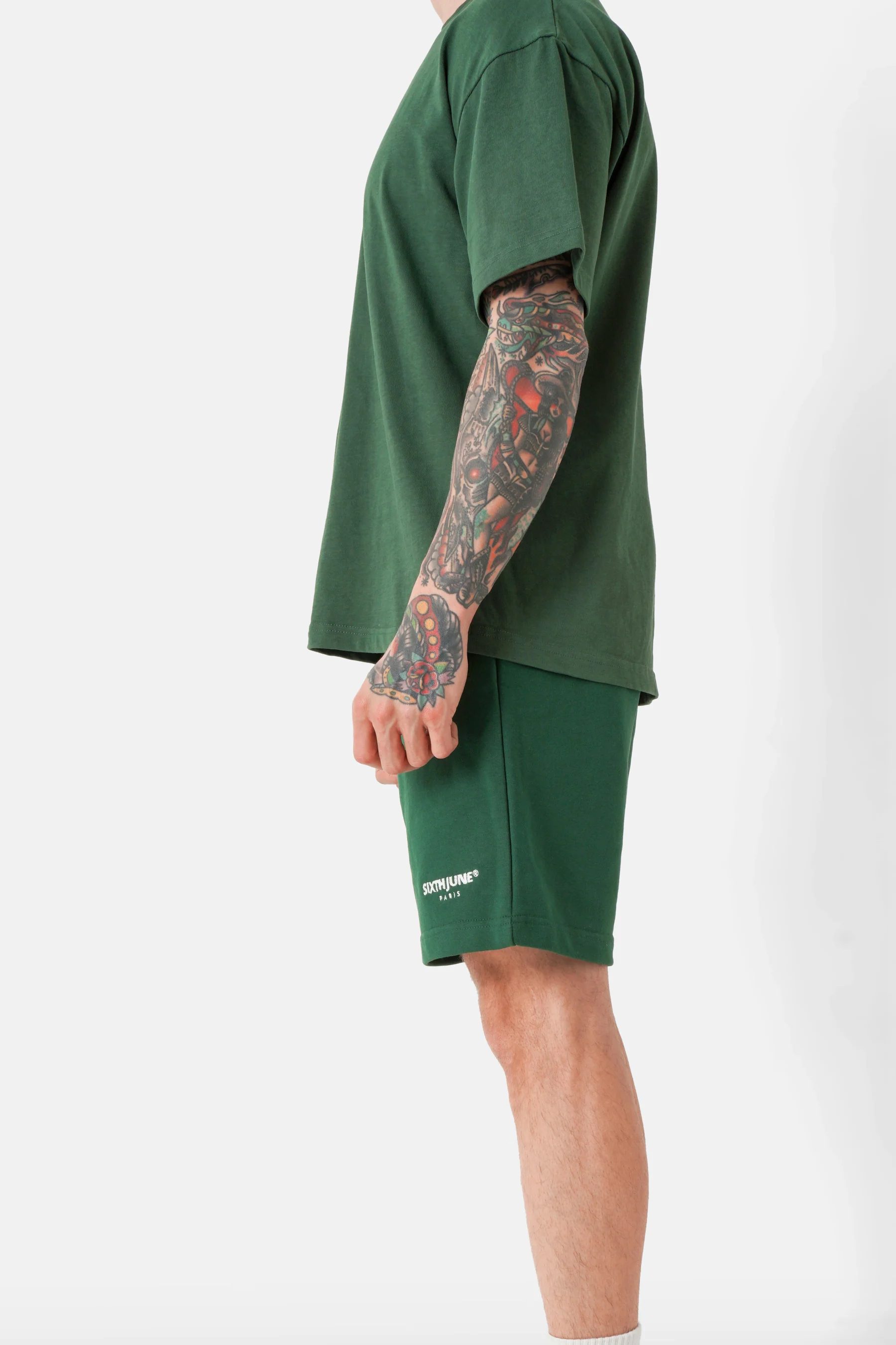 Short soft logo brodé Vert foncé - Image 4