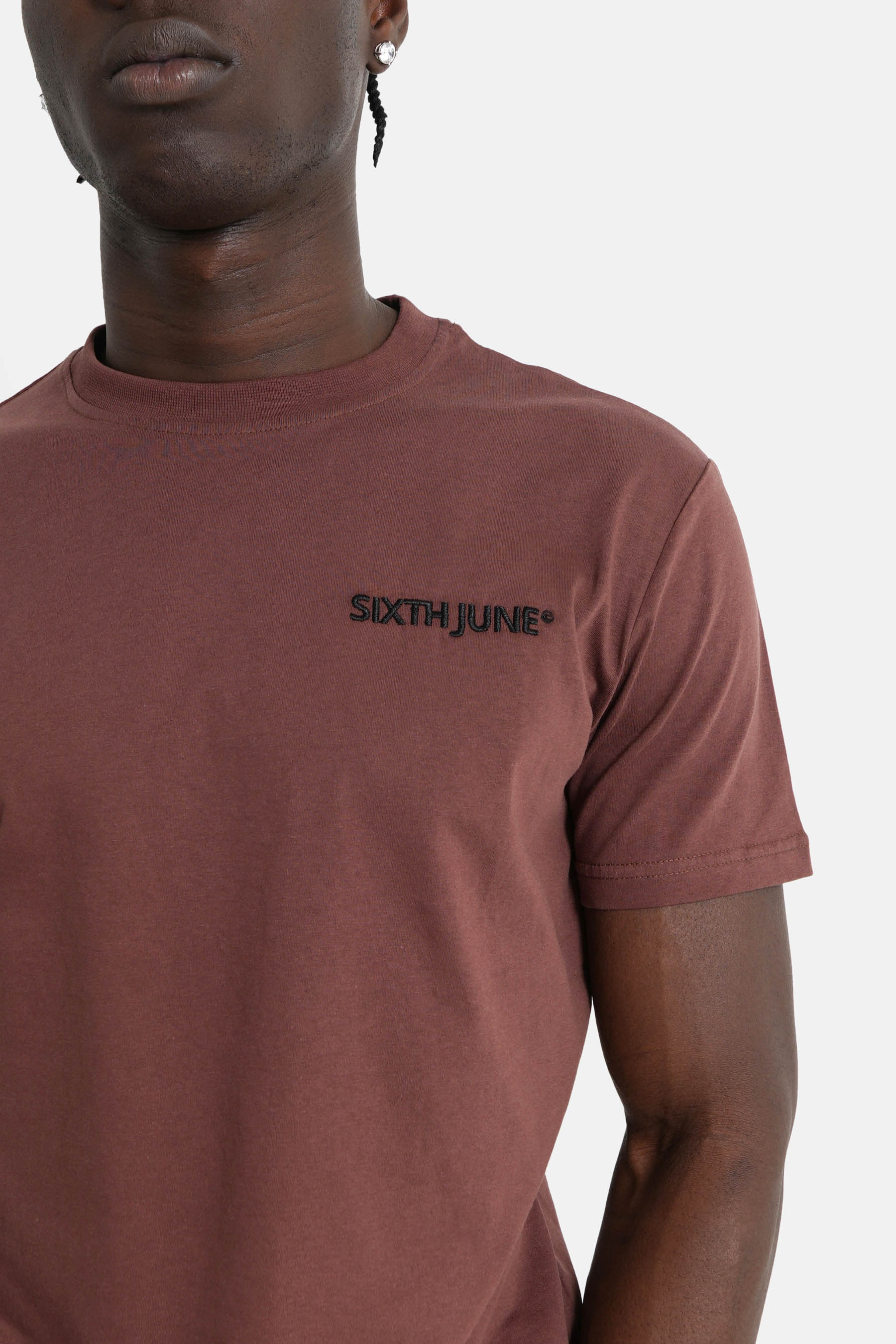 T-shirt soft logo brodé Marron - Image 3