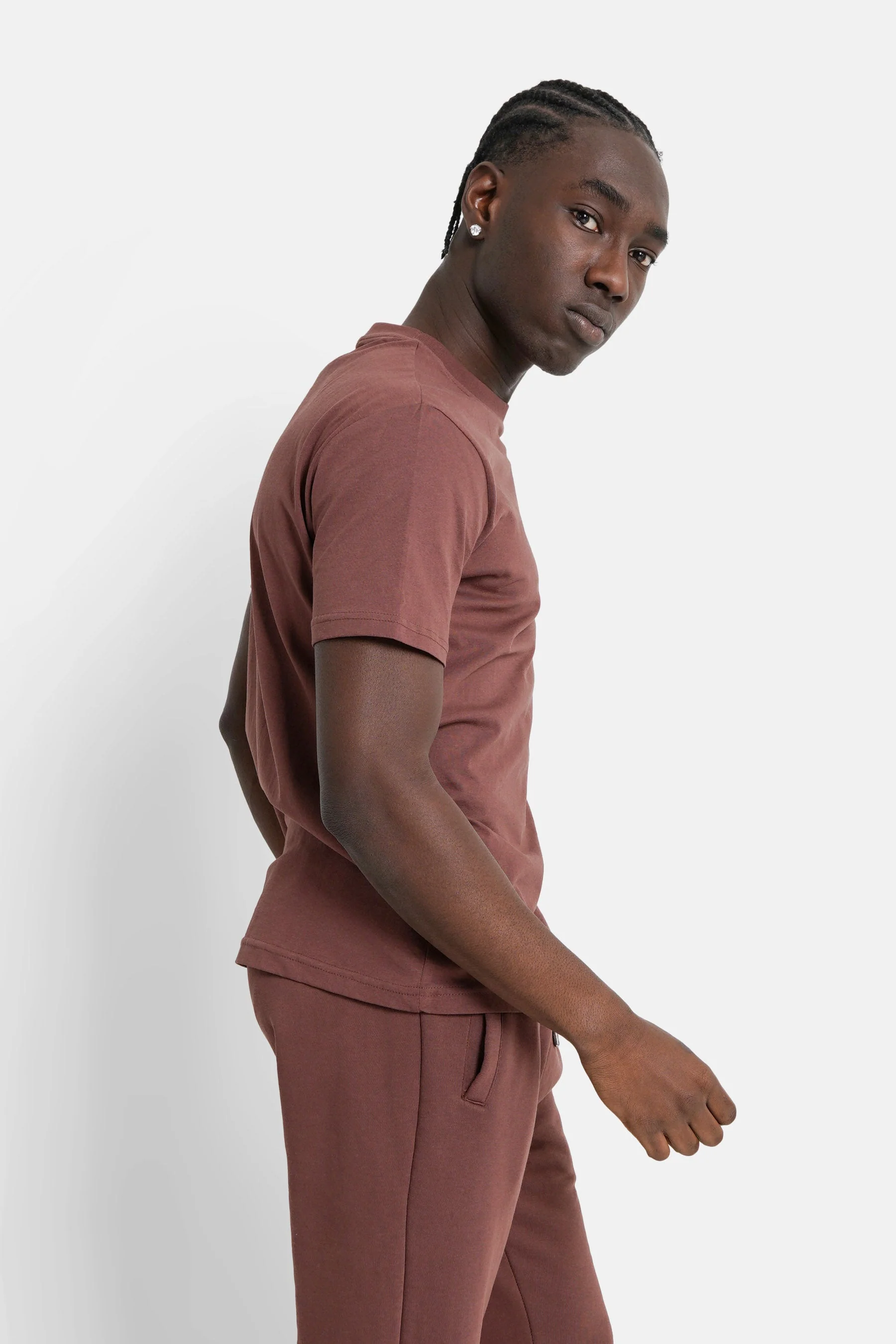 T-shirt soft logo brodé Marron - Image 4