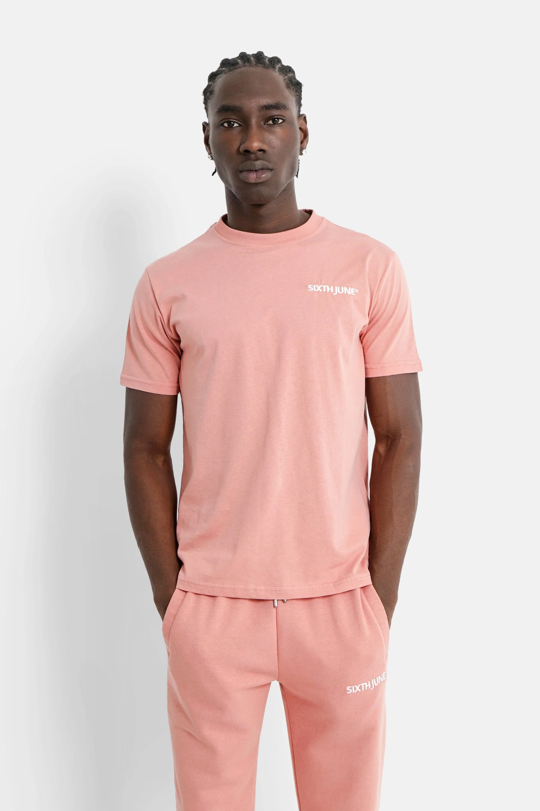 T-shirt soft logo brodé Rose clair