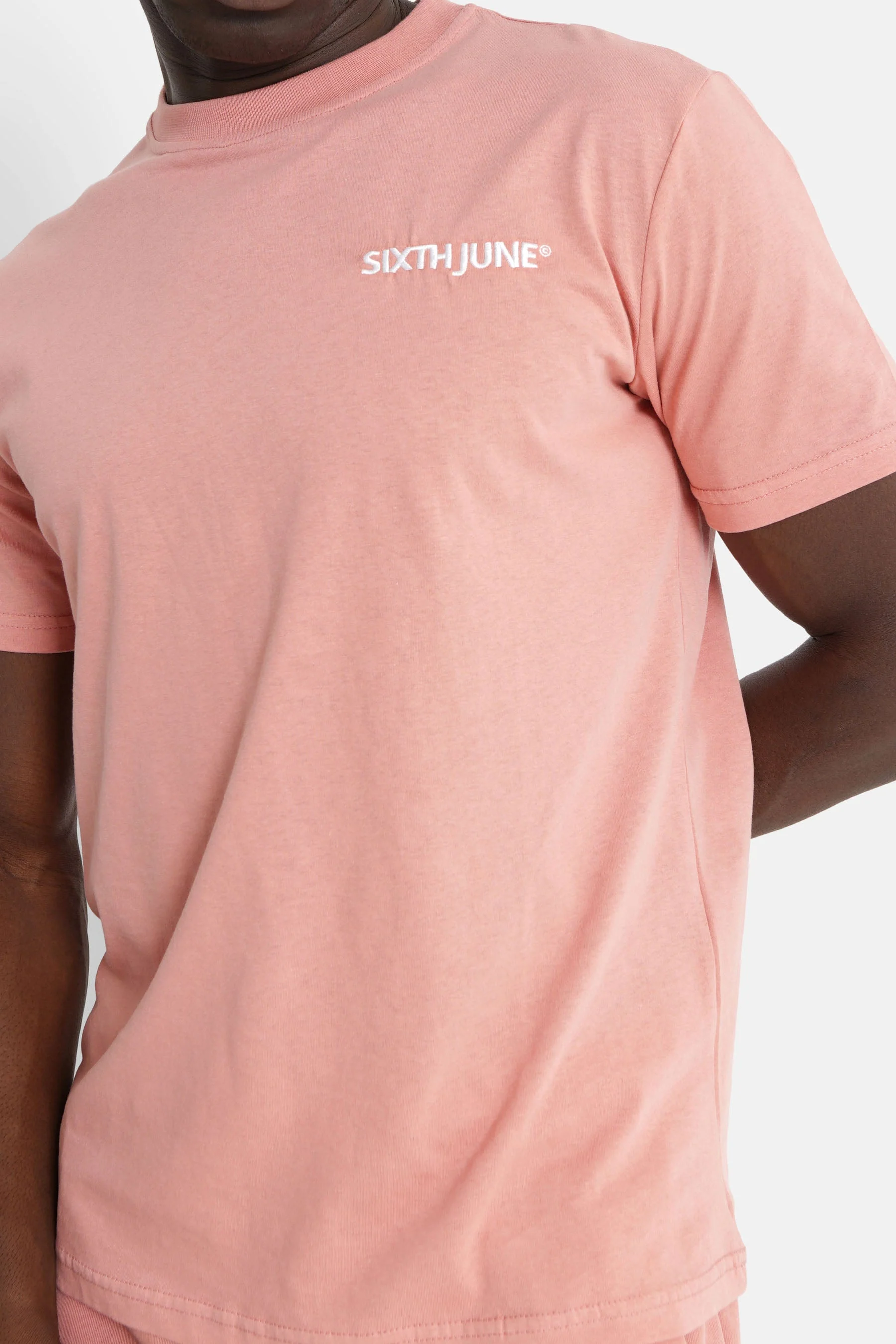 T-shirt soft logo brodé Rose clair - Image 3