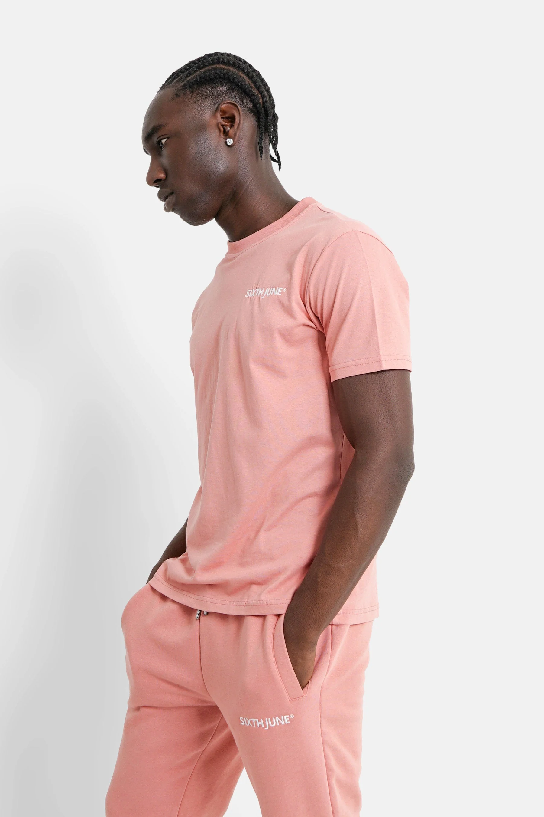 T-shirt soft logo brodé Rose clair - Image 4