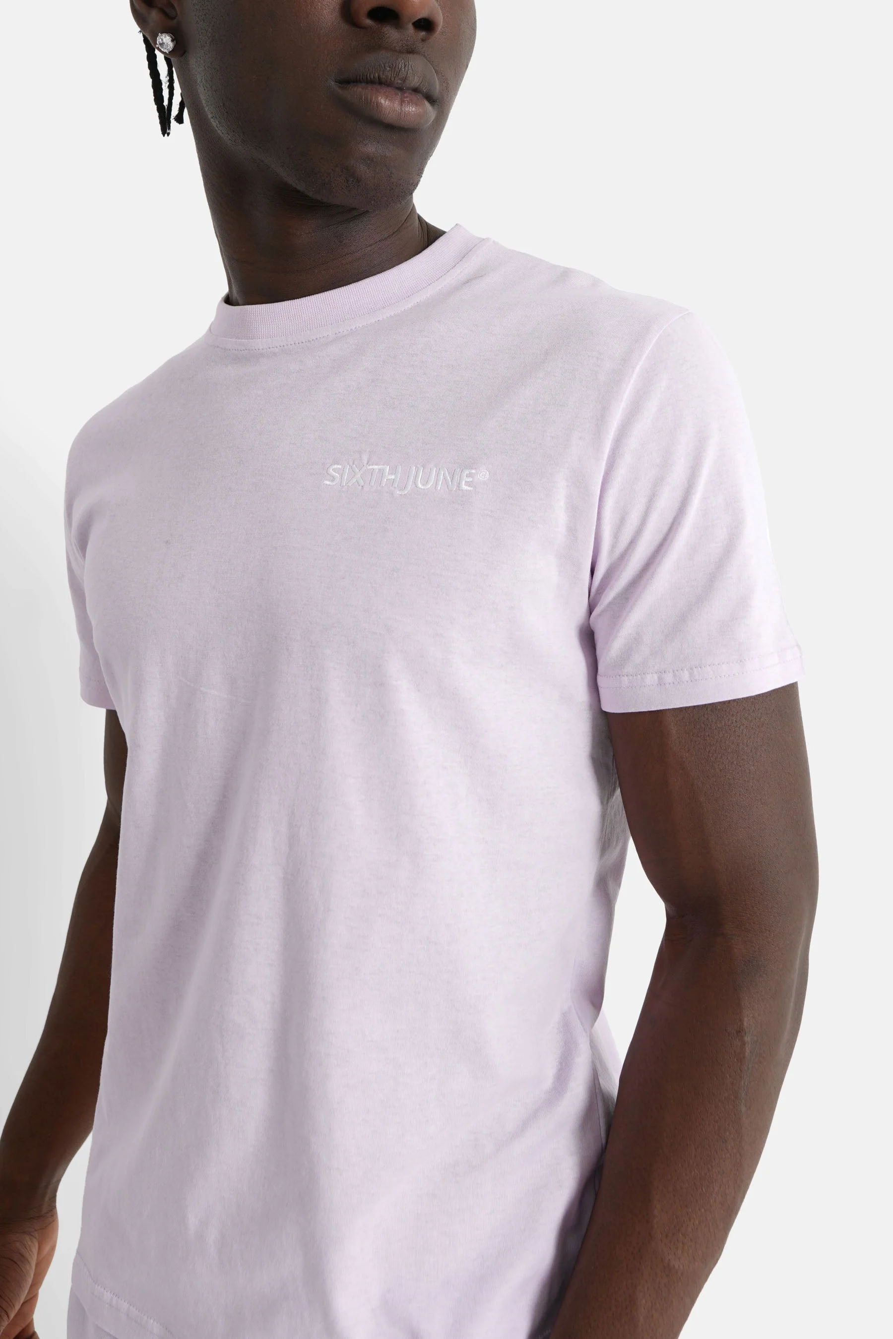 T-shirt soft logo brodé Violet clair - Image 3