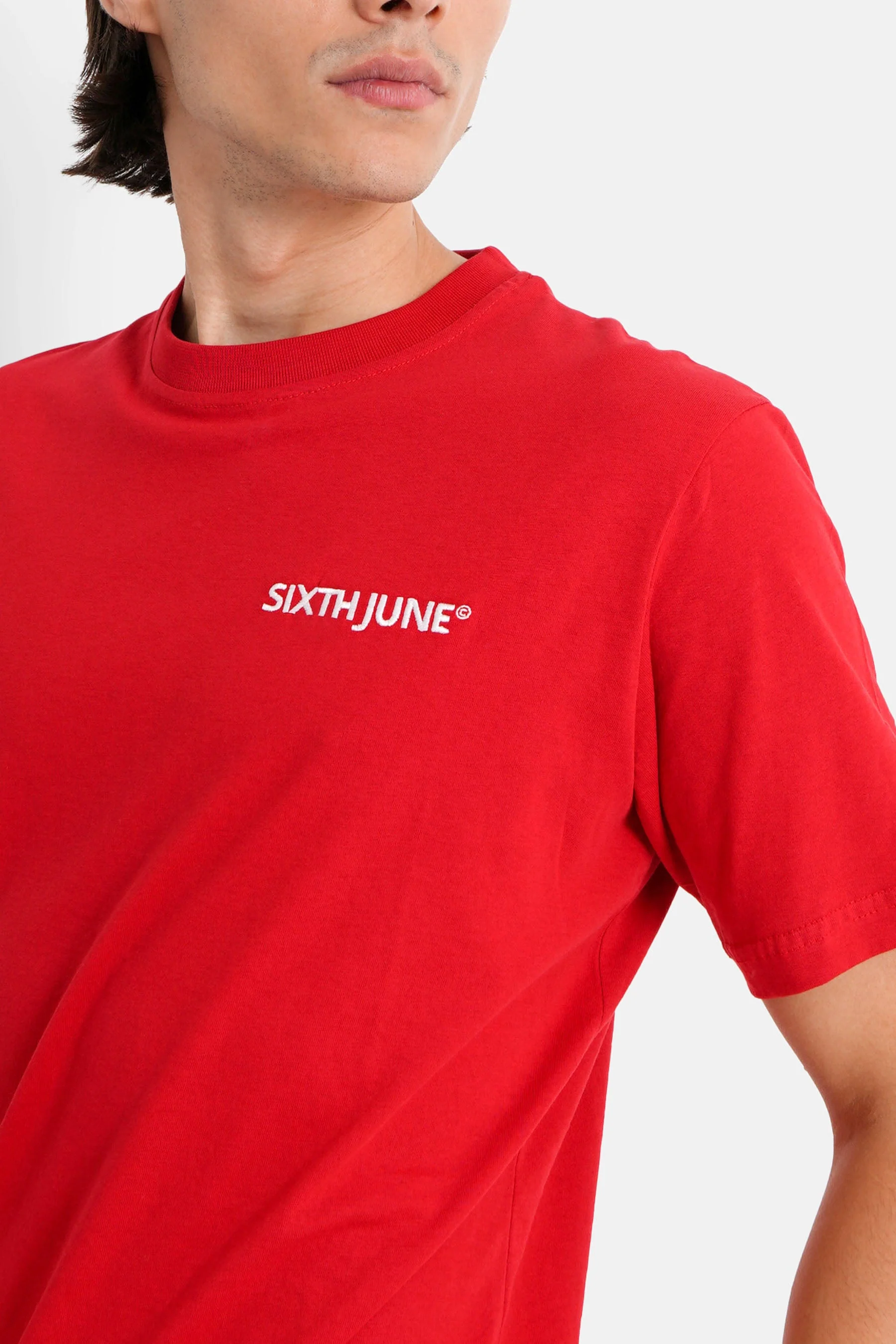 T-shirt soft logo brodé Rouge - Image 3