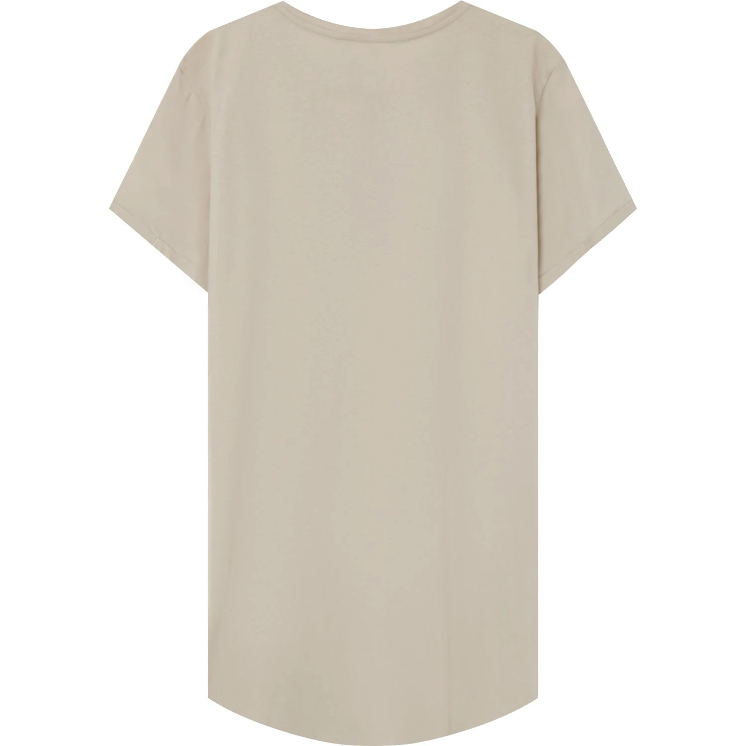 T-shirt bas arrondi long Beige - Image 7