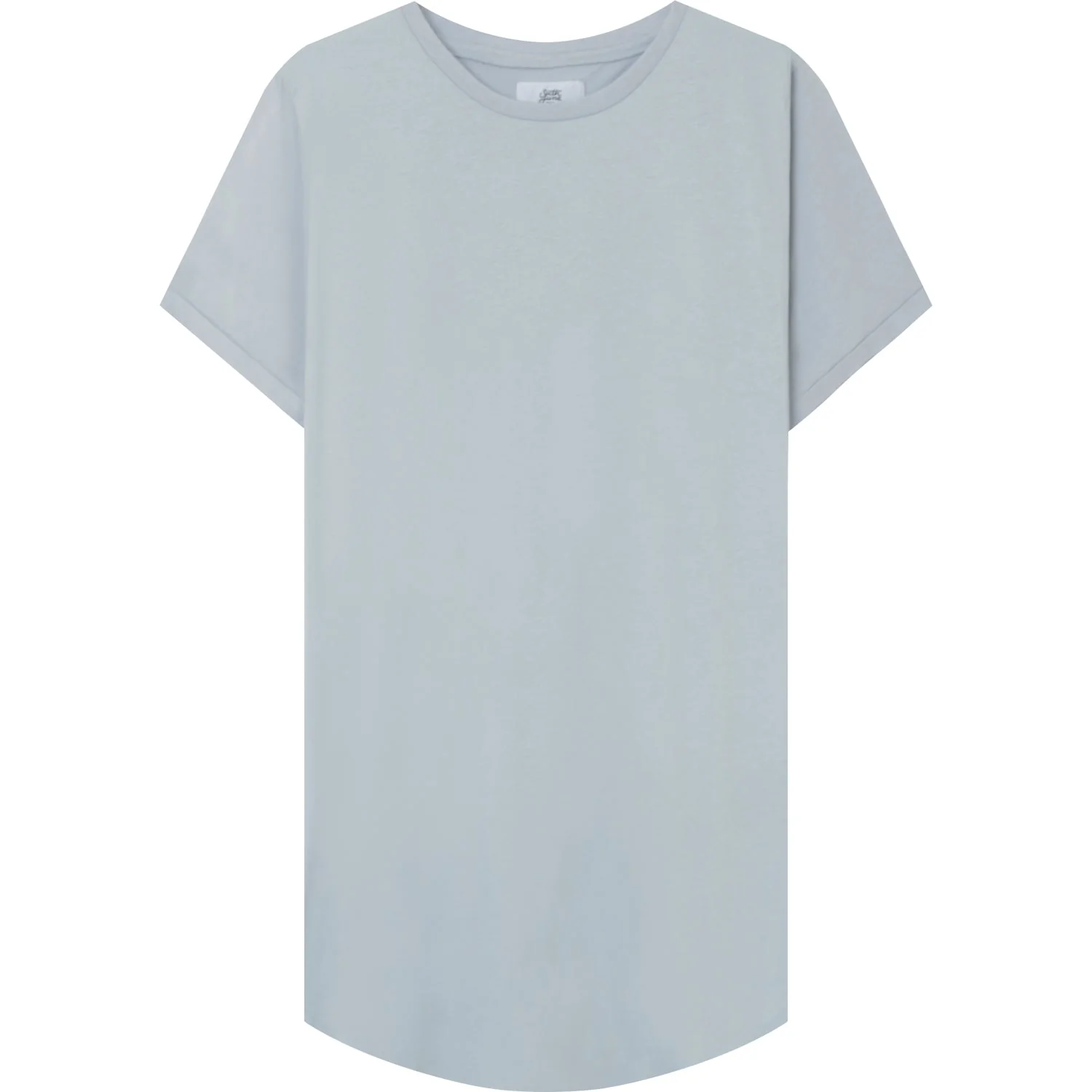 T-shirt bas arrondi long Bleu clair - Image 6