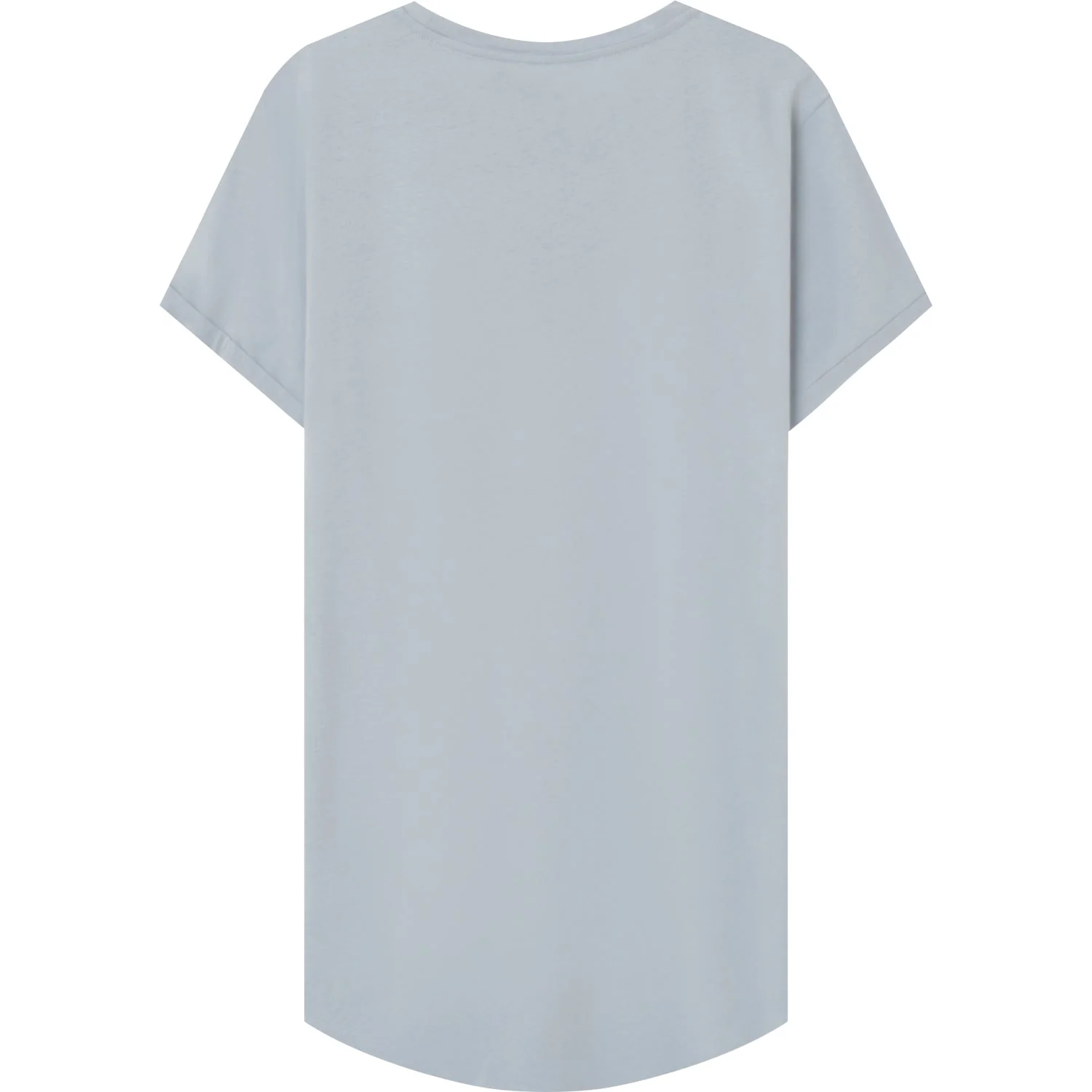 T-shirt bas arrondi long Bleu clair - Image 7