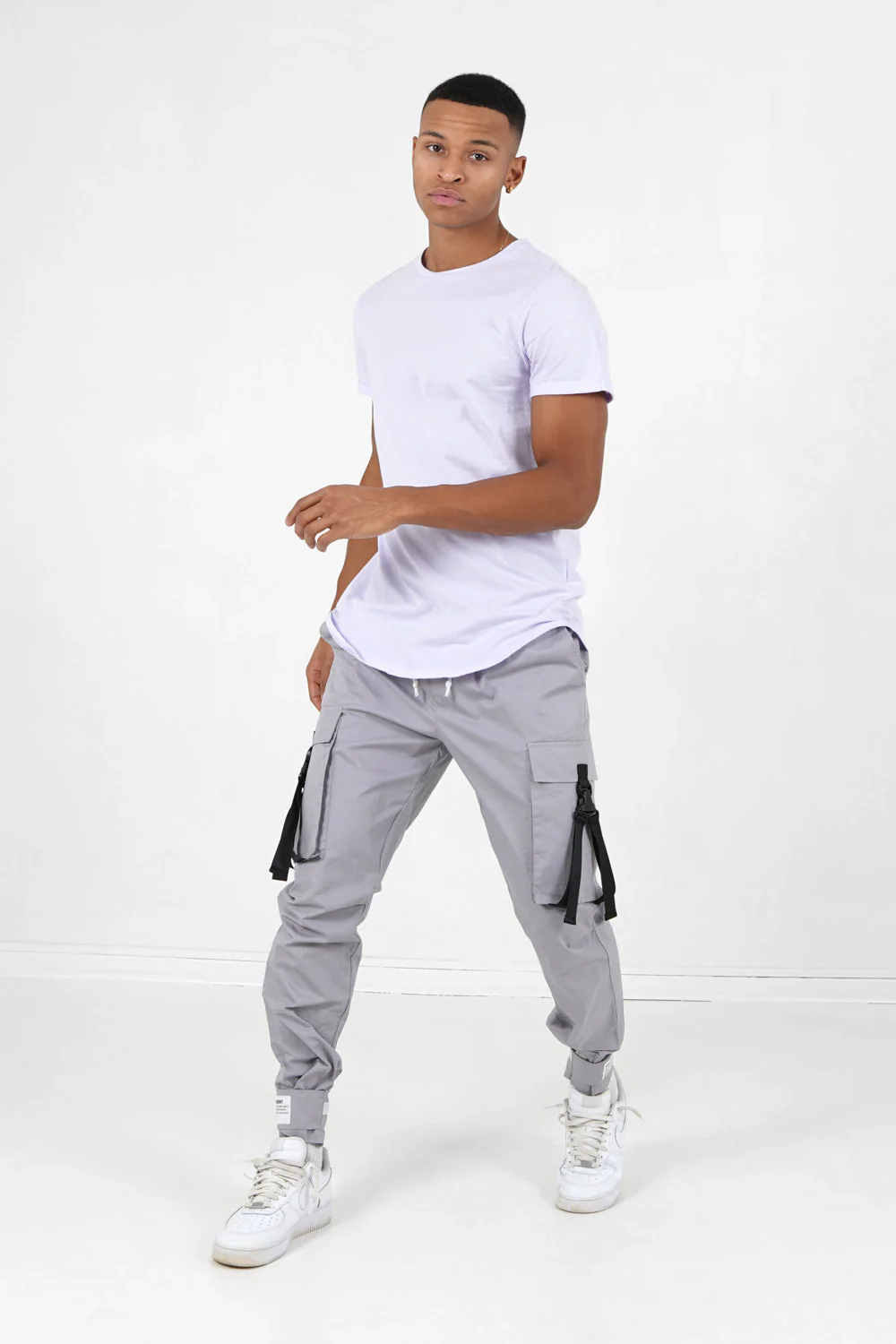 T-shirt bas arrondi long Violet clair - Image 2