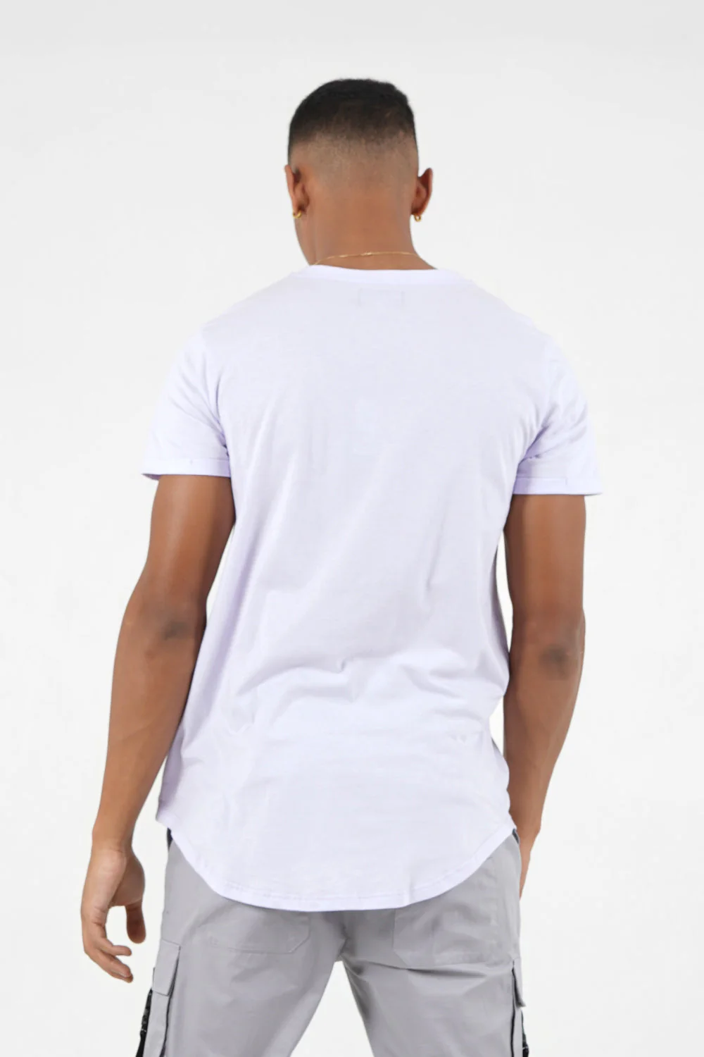 T-shirt bas arrondi long Violet clair - Image 5