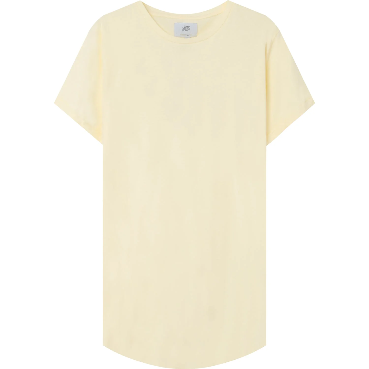 T-shirt bas arrondi long Jaune clair - Image 6