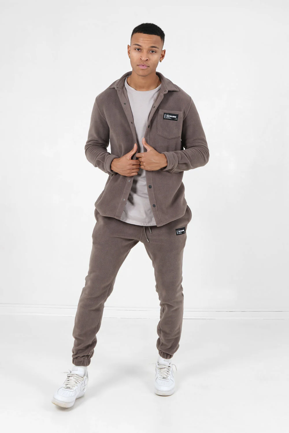 T-shirt bas arrondi long Taupe - Image 2