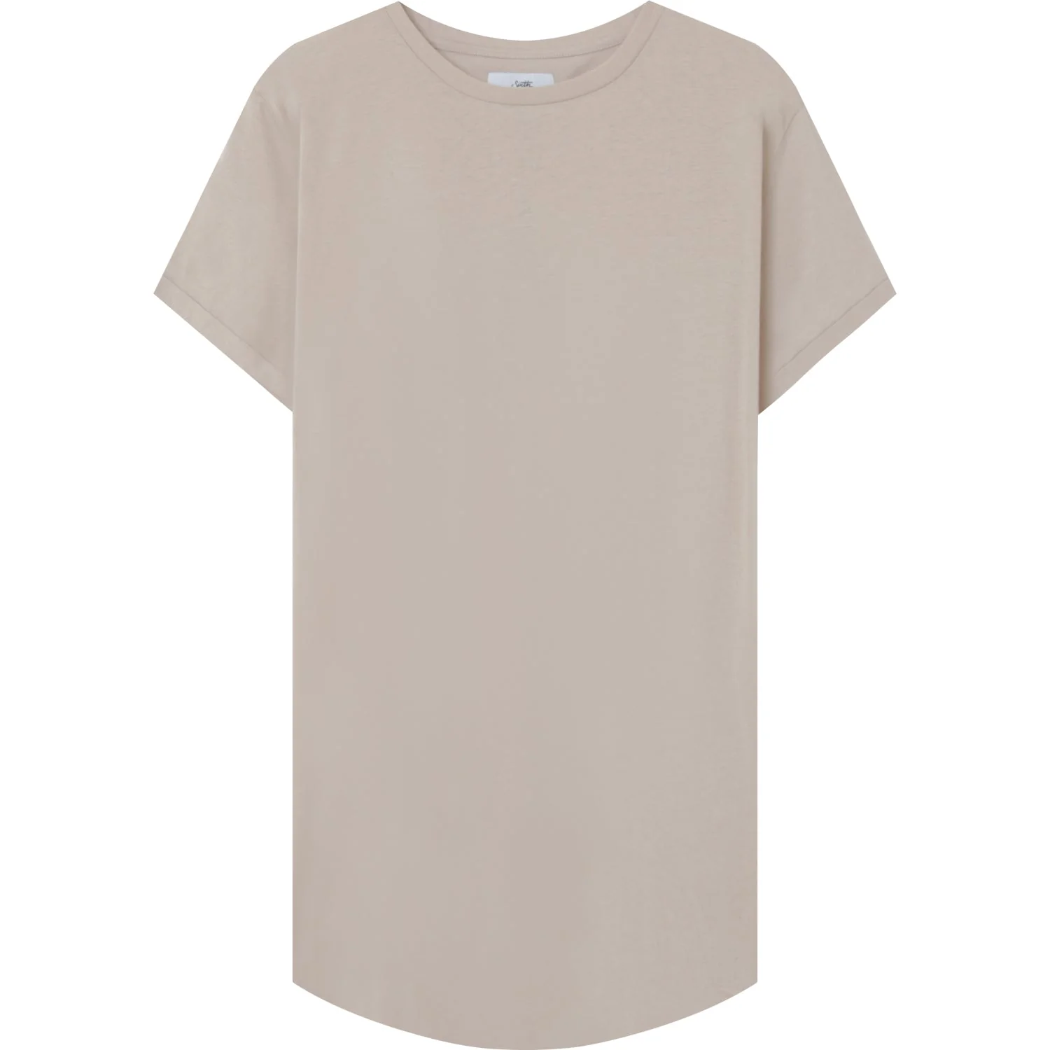 T-shirt bas arrondi long Taupe - Image 6