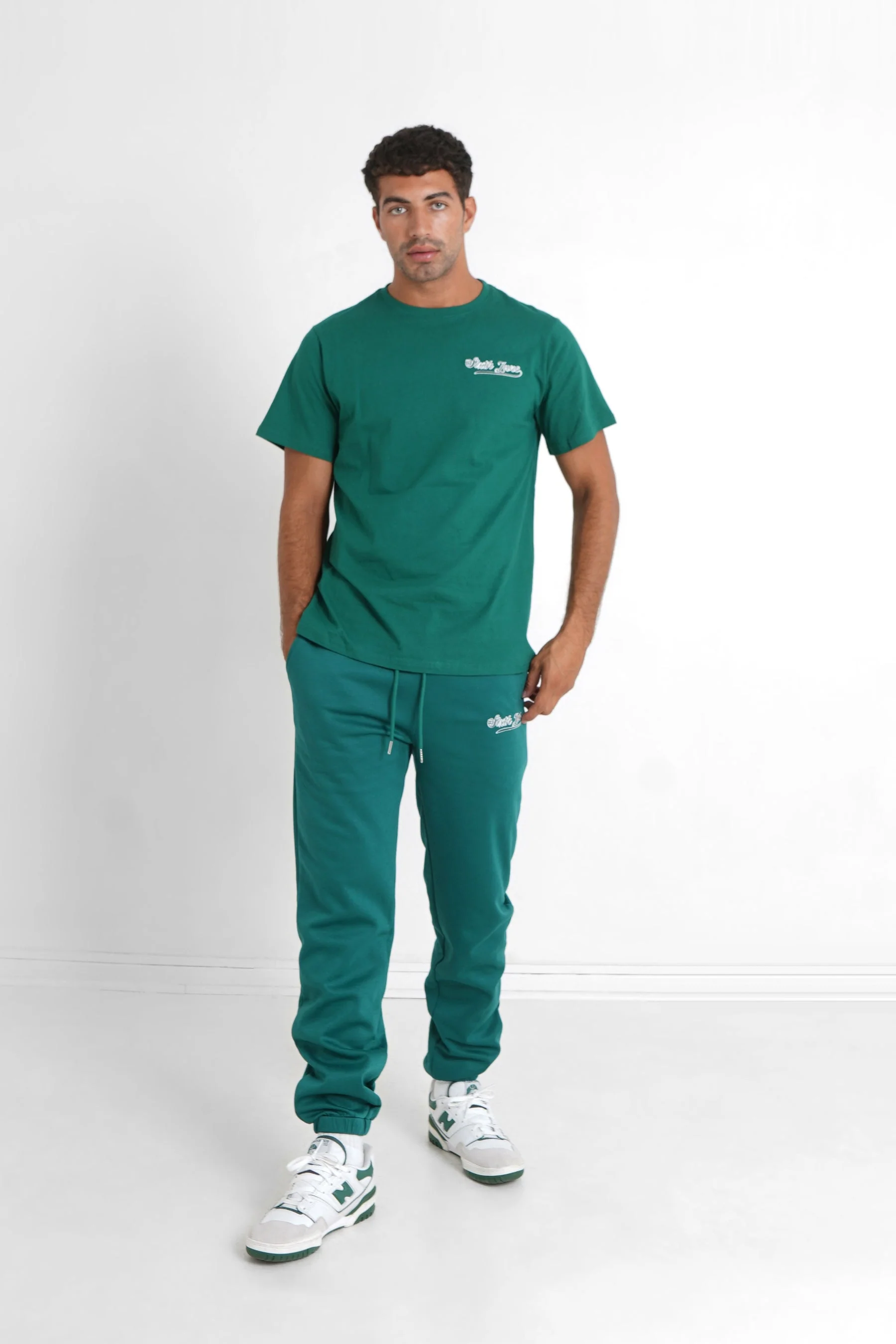 Jogging broderie rétro Vert foncé - Image 2