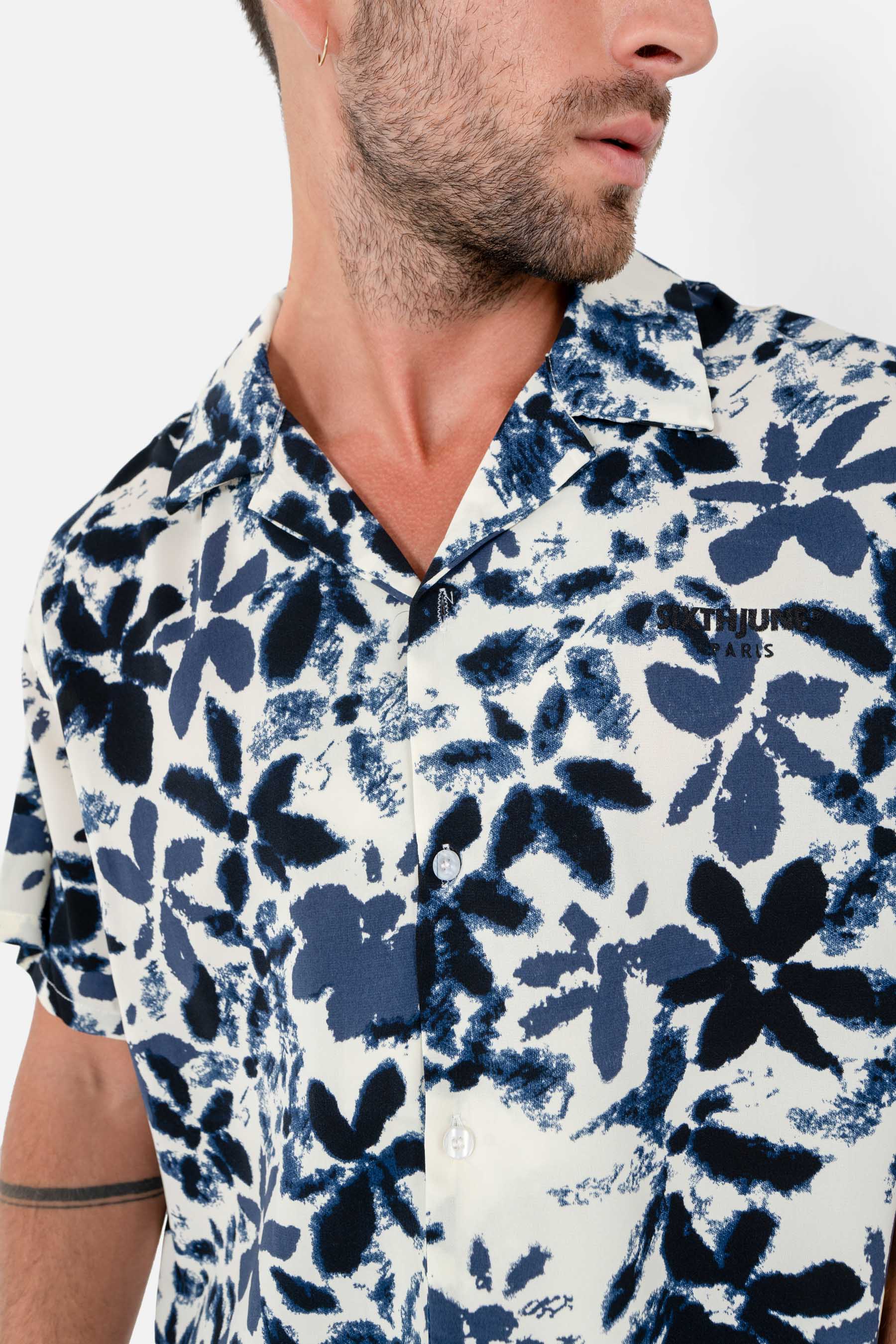 Chemise fluide fleurie Bleu - Image 3