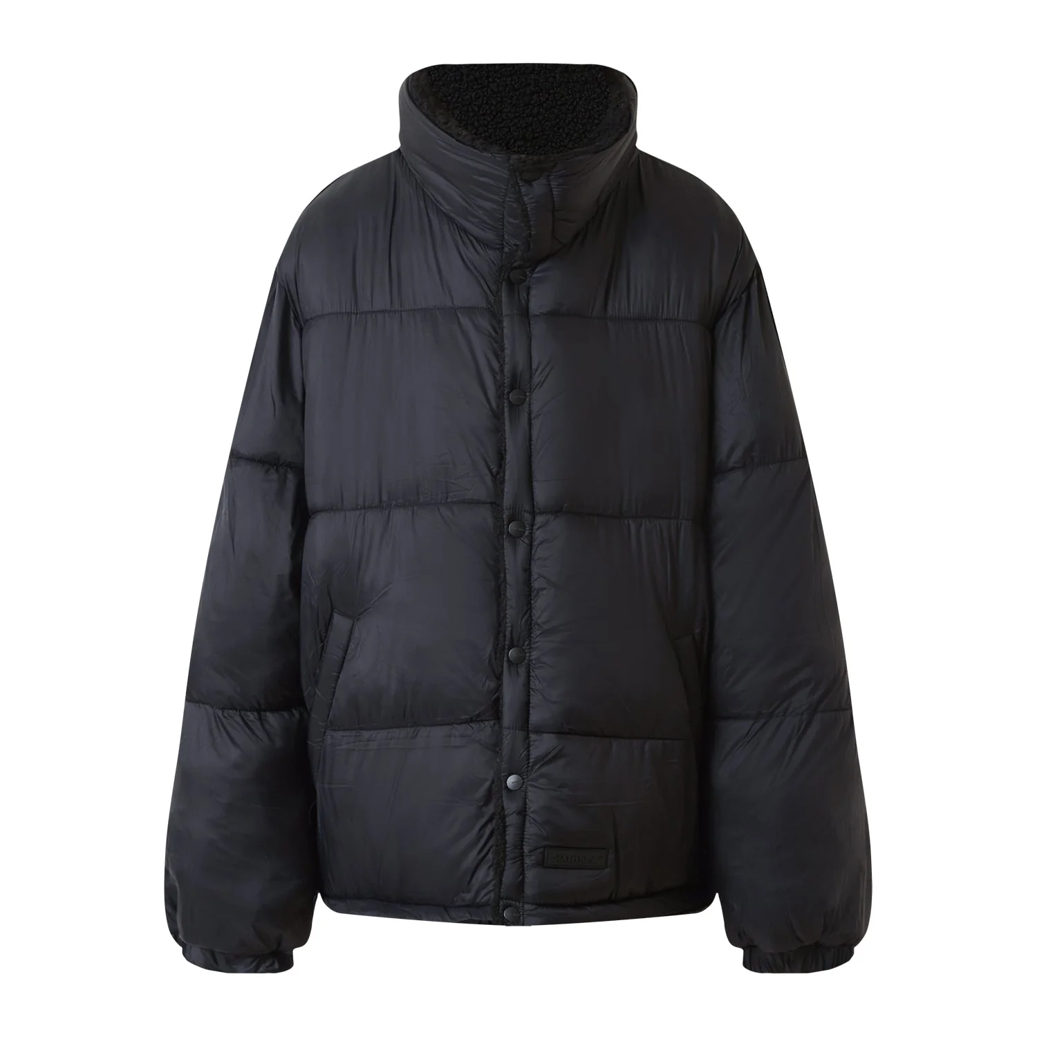 Manteau court réversible sherpa Noir - Image 7