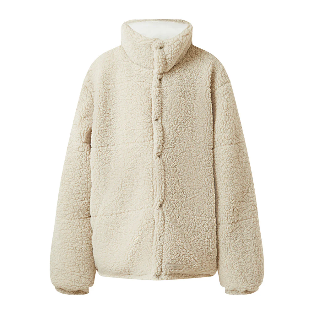 Manteau court réversible sherpa Beige clair - Image 6