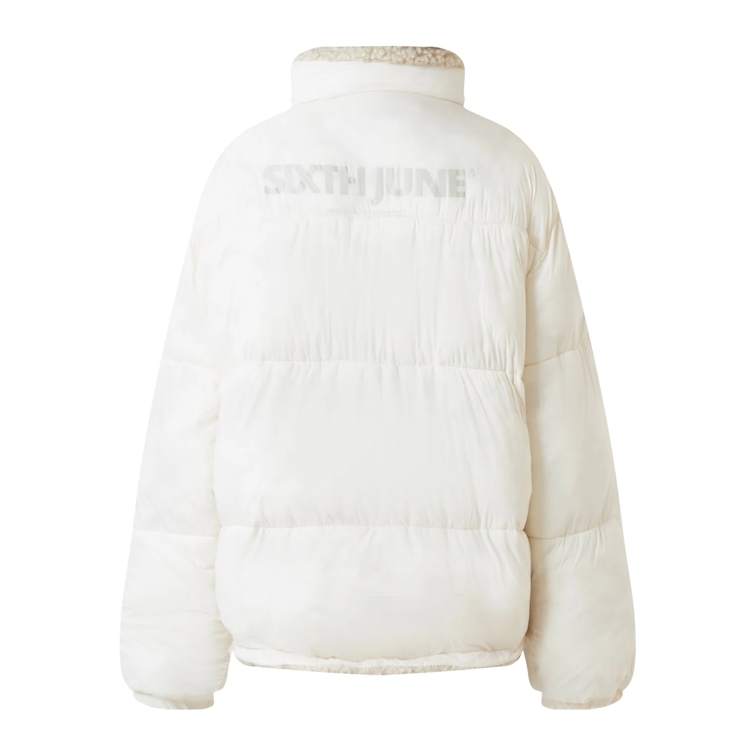 Manteau court réversible sherpa Beige clair - Image 8