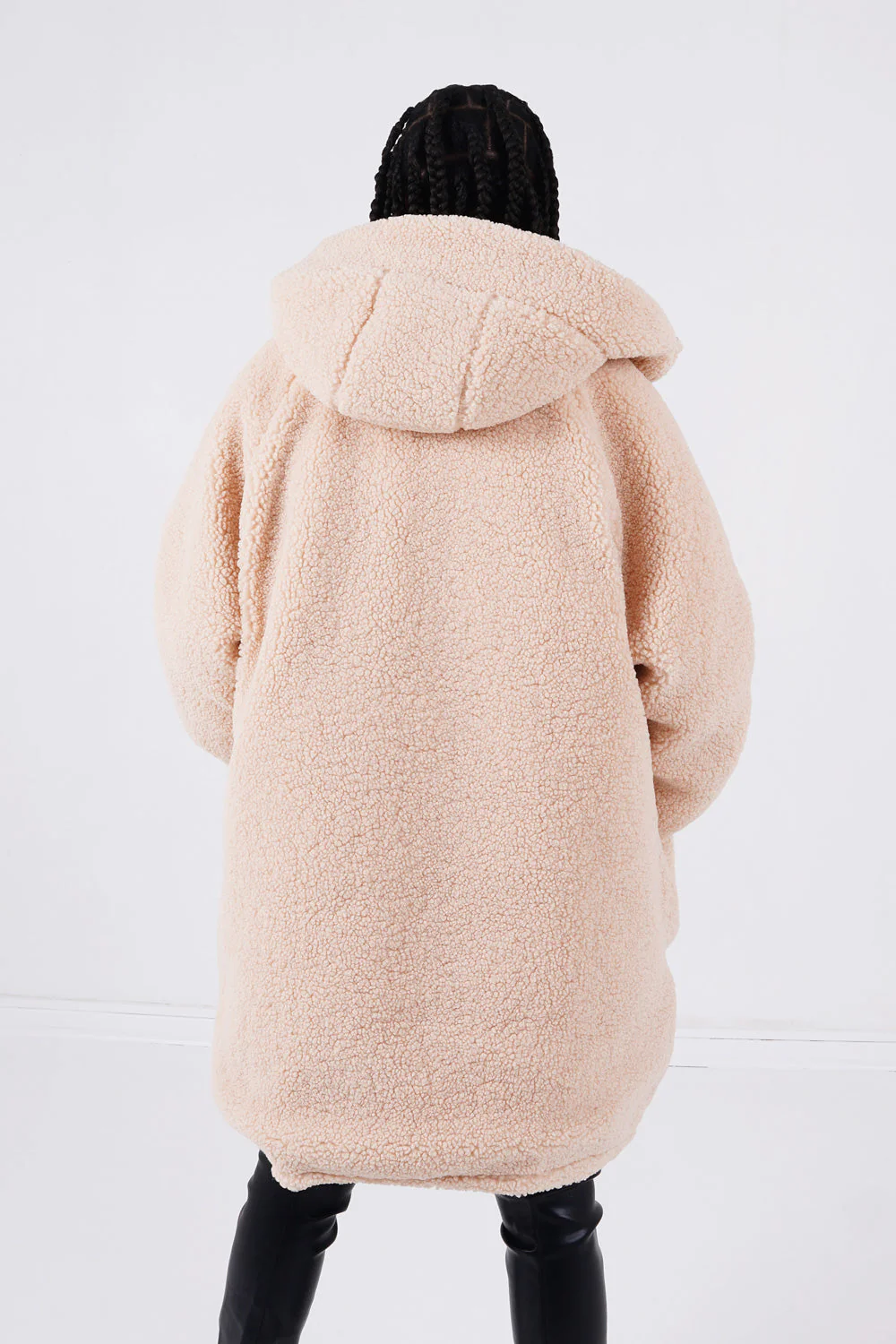 Doudoune longue réversible sherpa Beige - Image 6