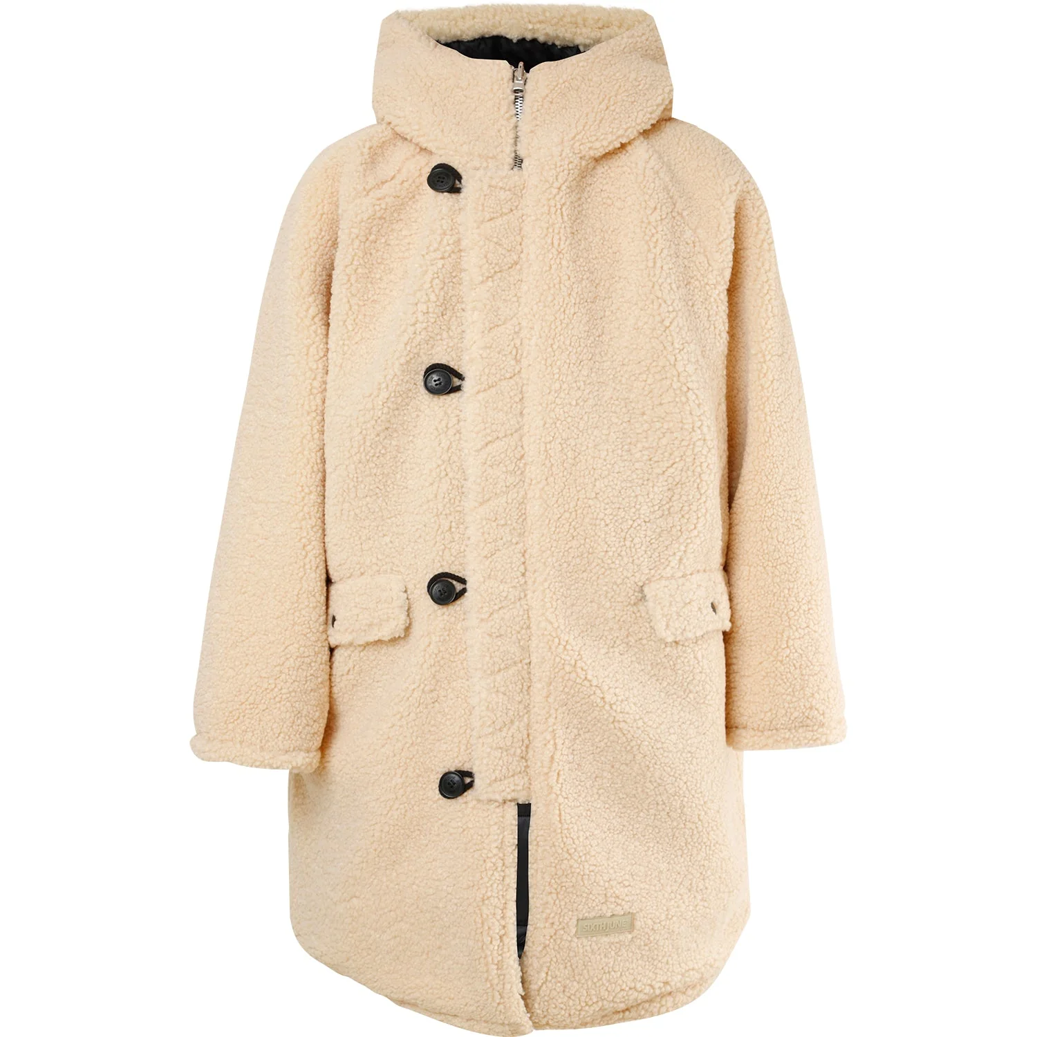 Doudoune longue réversible sherpa Beige - Image 8