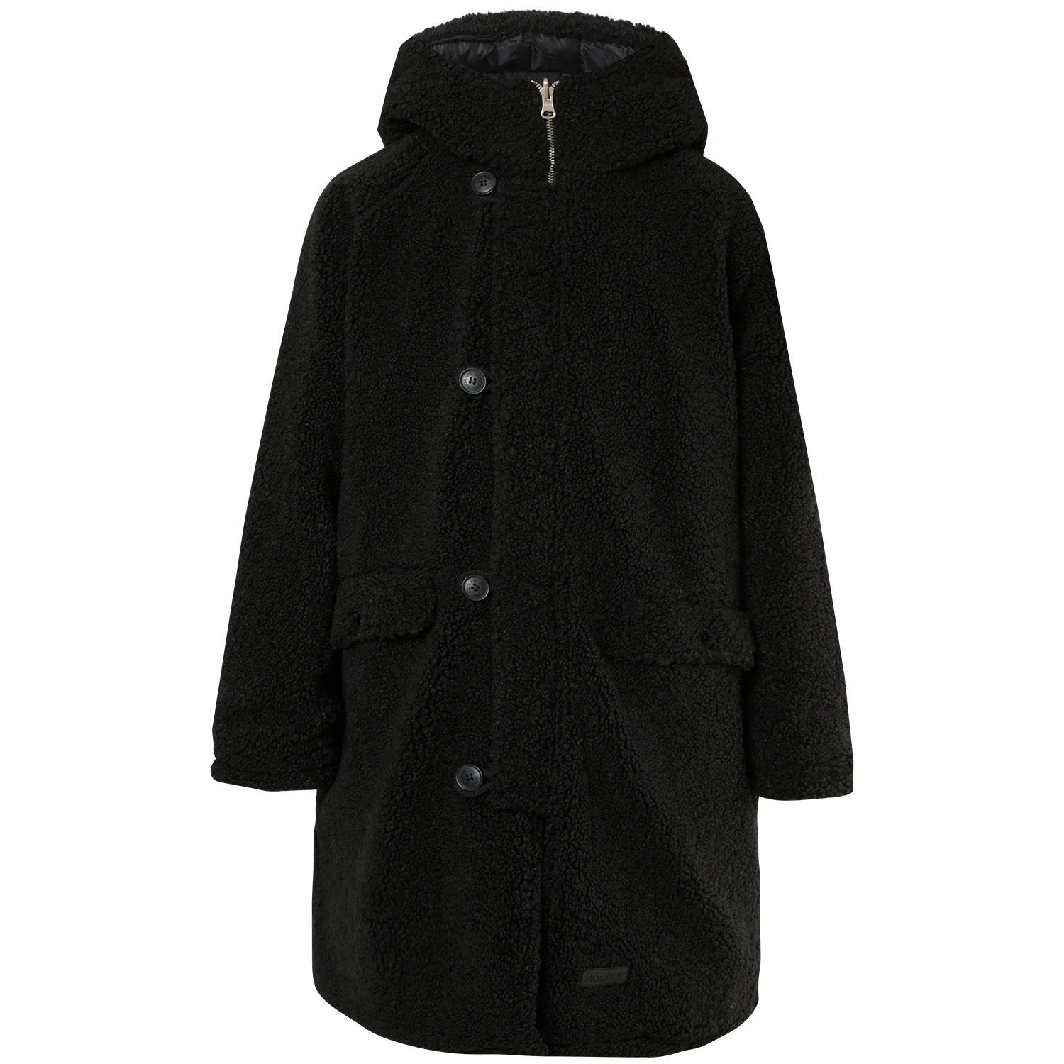 Doudoune longue réversible sherpa Noir - Image 7
