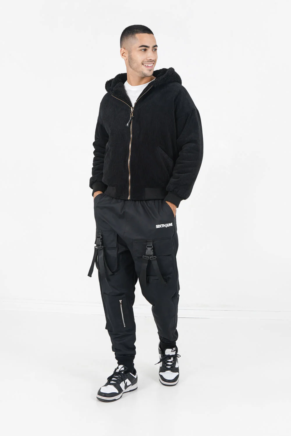 Veste velours sherpa réversible Noir - Image 2