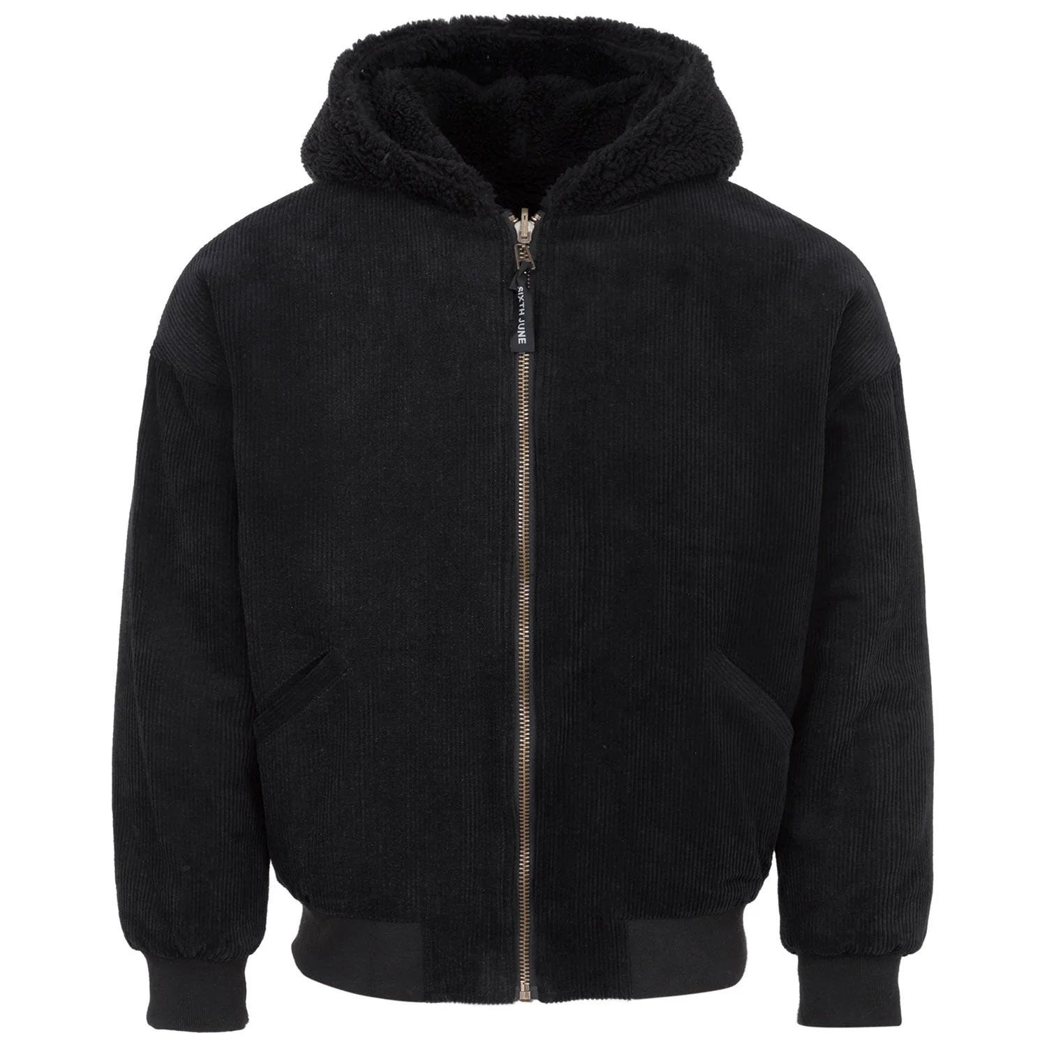 Veste velours sherpa réversible Noir - Image 7