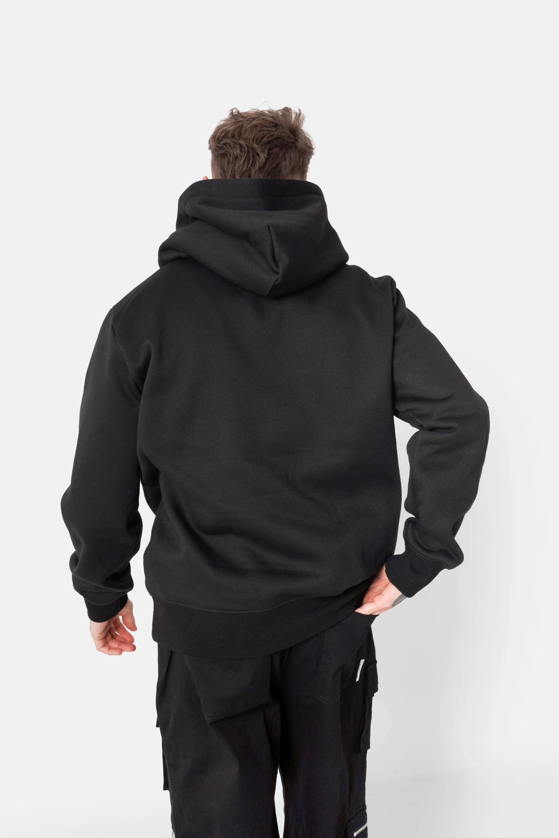 Sweatshirt capuche texte strass Noir - Image 5