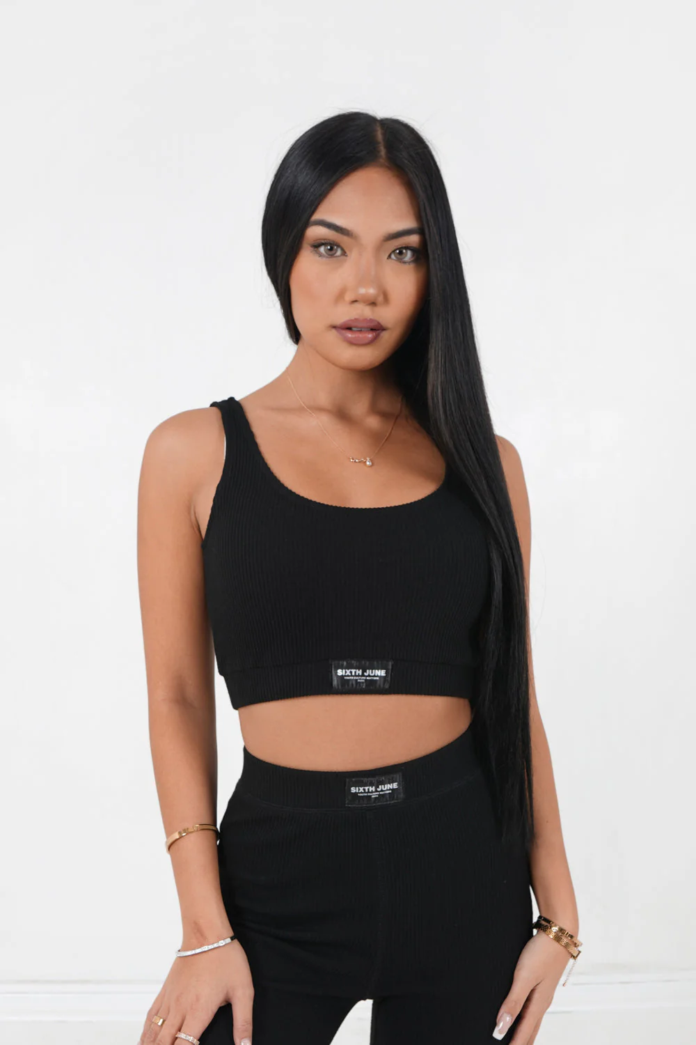 Brassière côtelé Noir