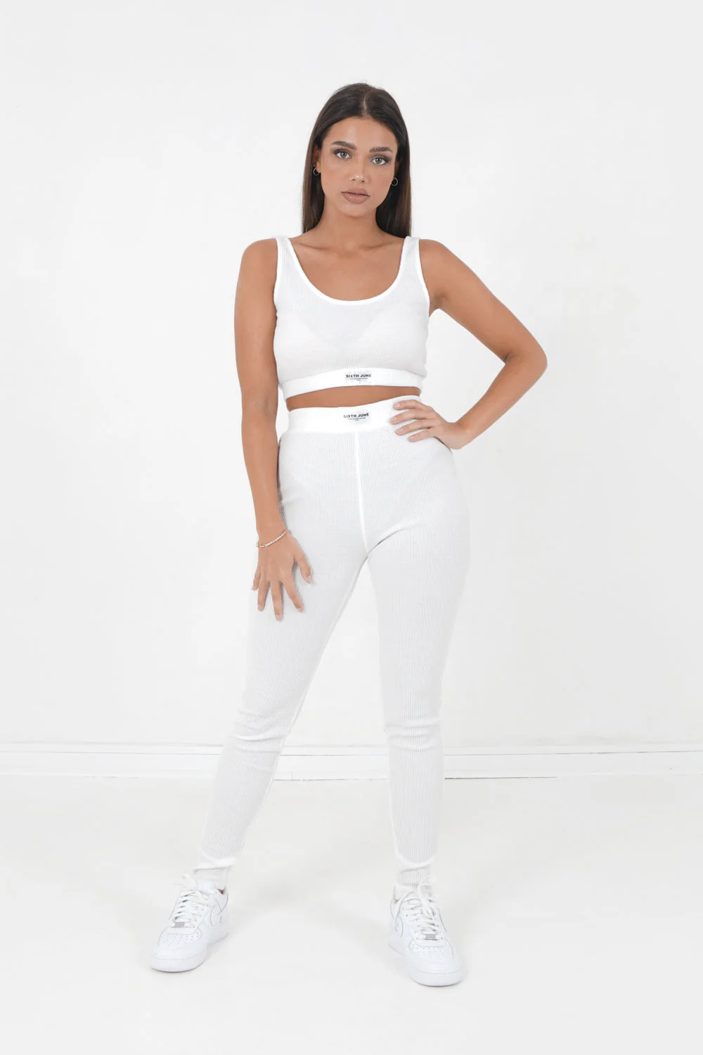 Brassière côtelé Blanc cassé - Image 2