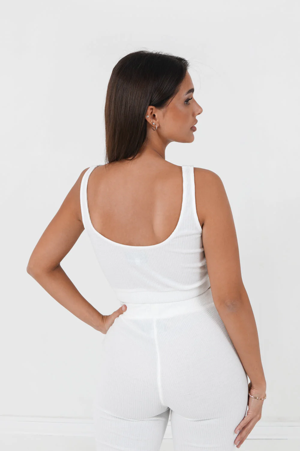 Brassière côtelé Blanc cassé - Image 4