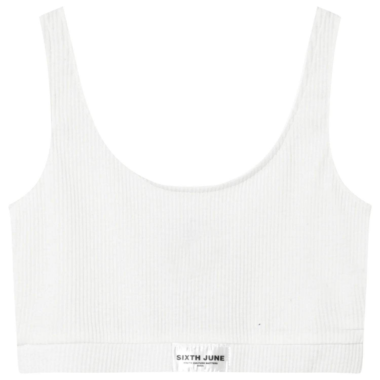 Brassière côtelé Blanc cassé - Image 5