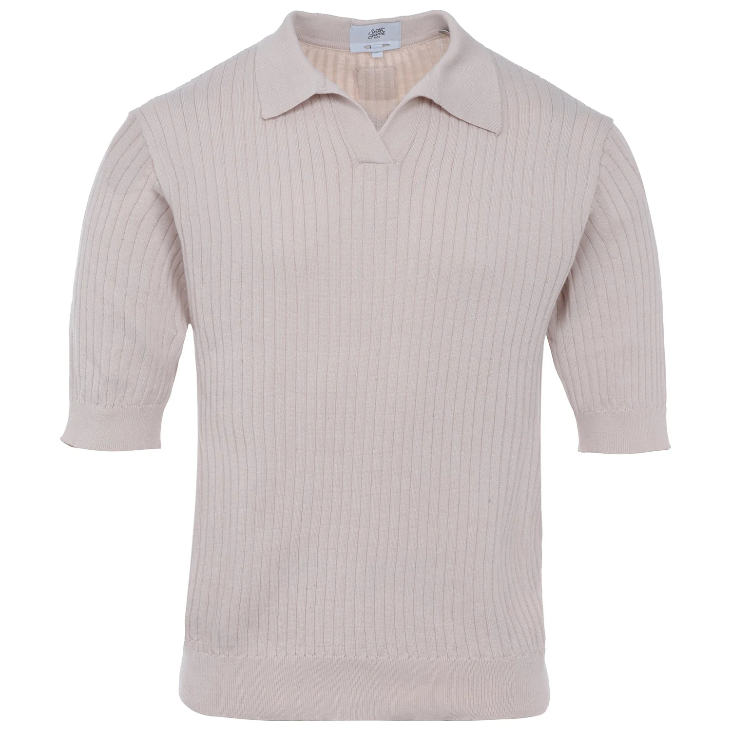 Polo côtelé manches courtes Beige - Image 7